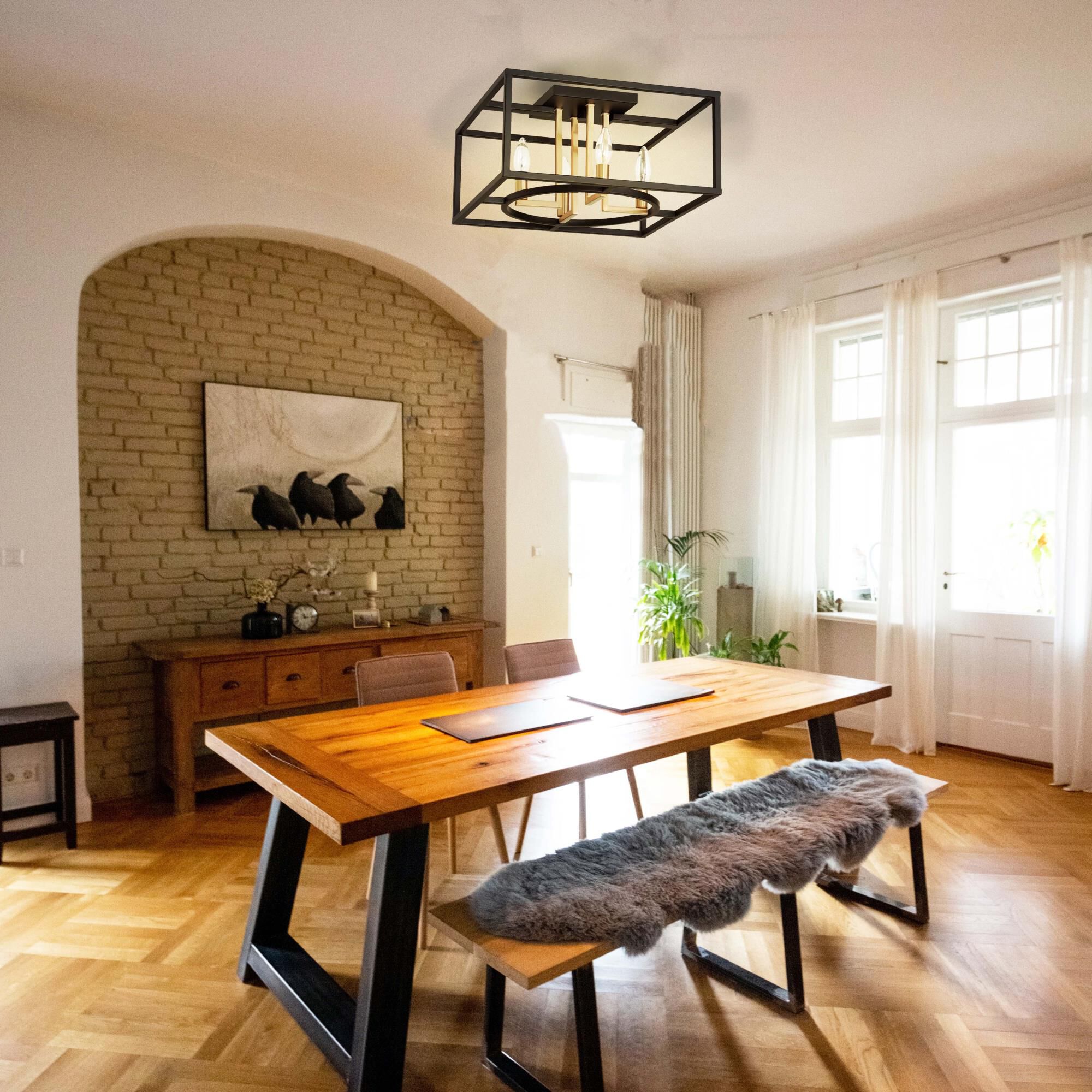 Eglo Mundazo 15 Inch 4 Light Semi Flush Mount by Eglo Lighting