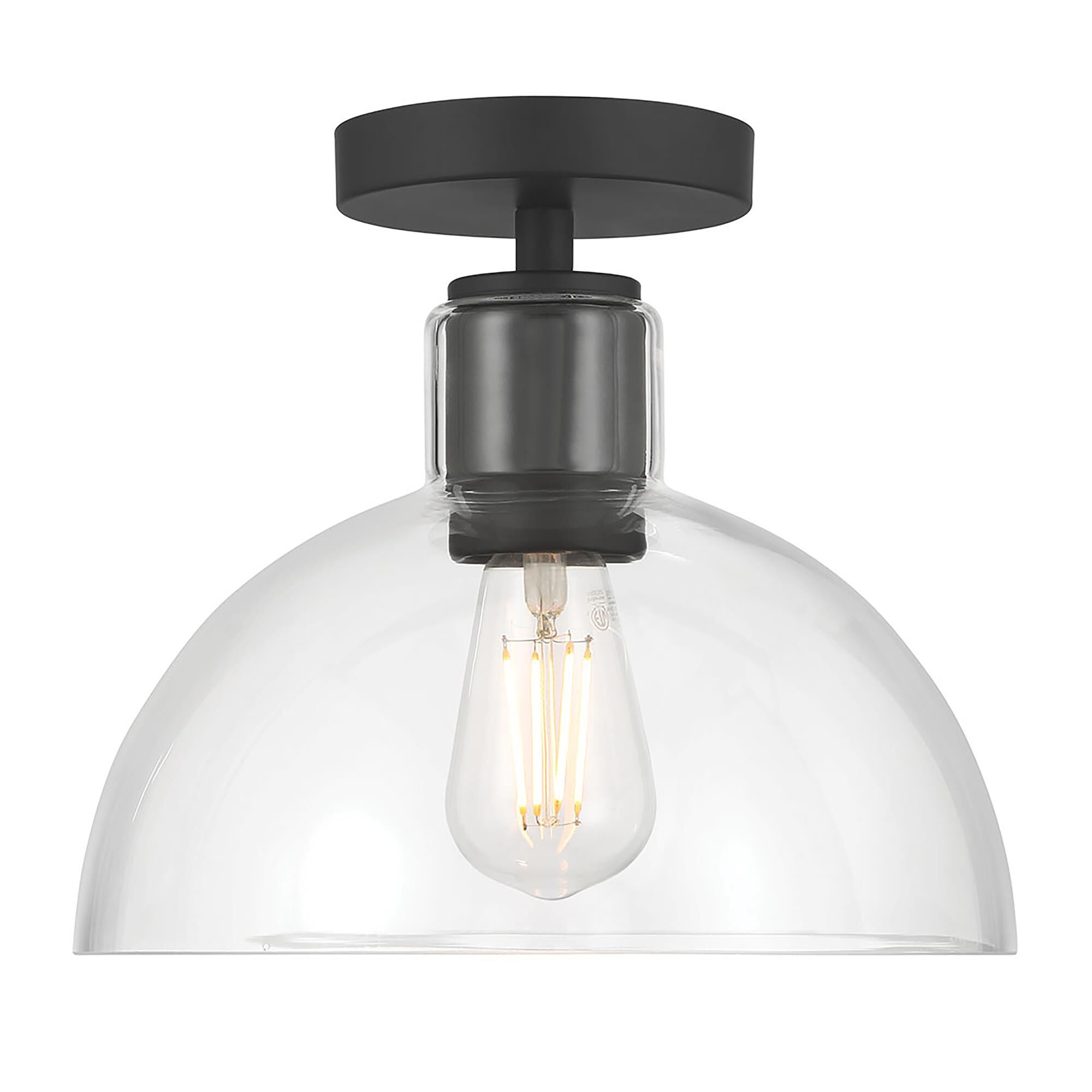 Shown in Matte Black finish and Clear glass