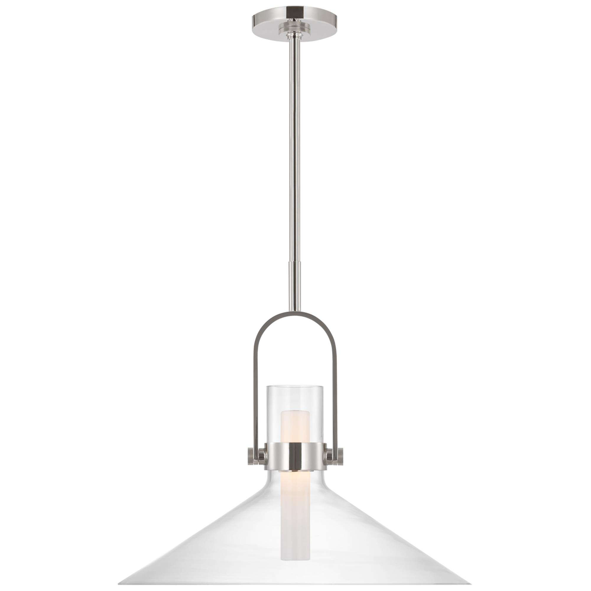 Shown in Polished Nickel finish and Clear glass