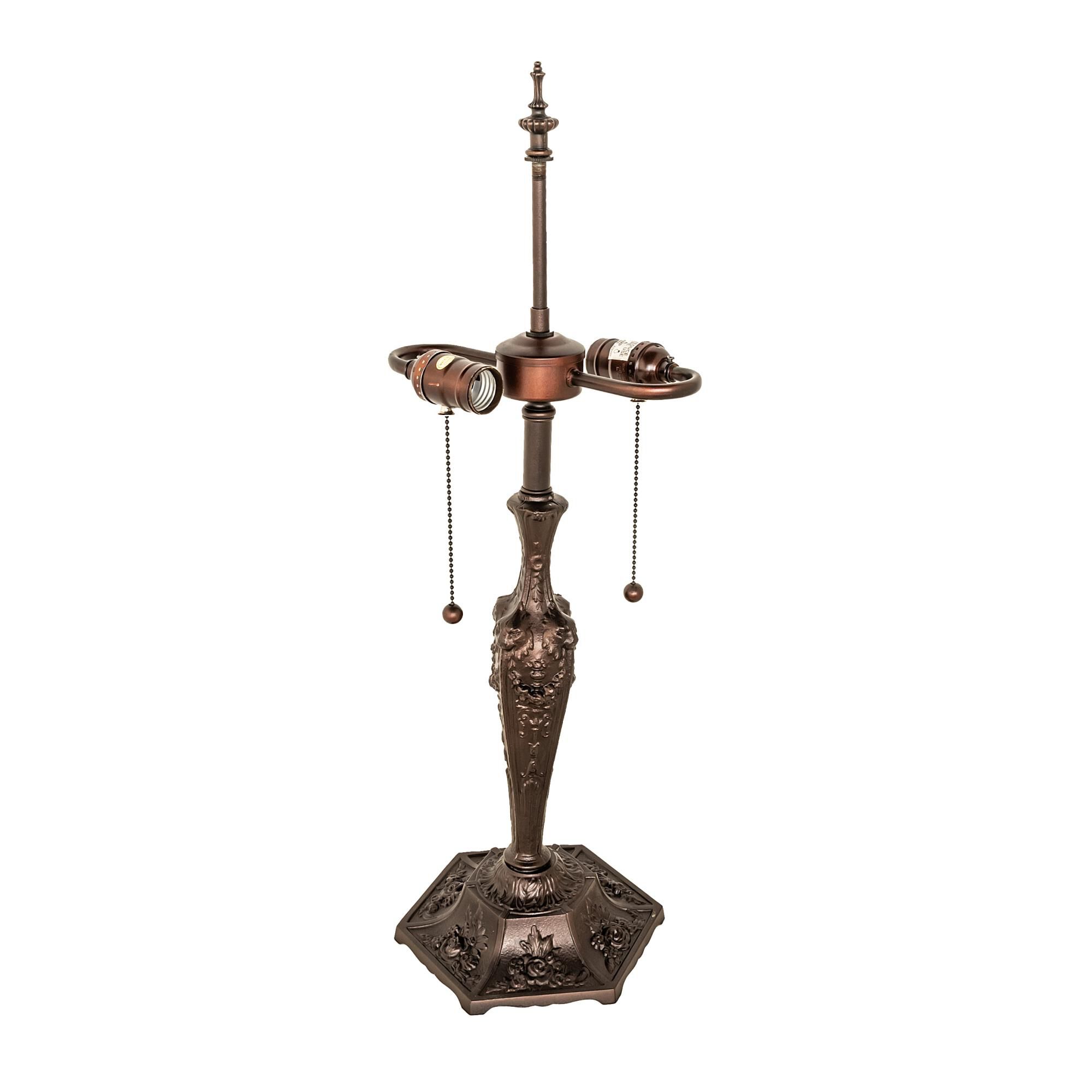 Shown in Mahogany Bronze finish and Ruby;Coral;Sunflower;Green;Beige glass