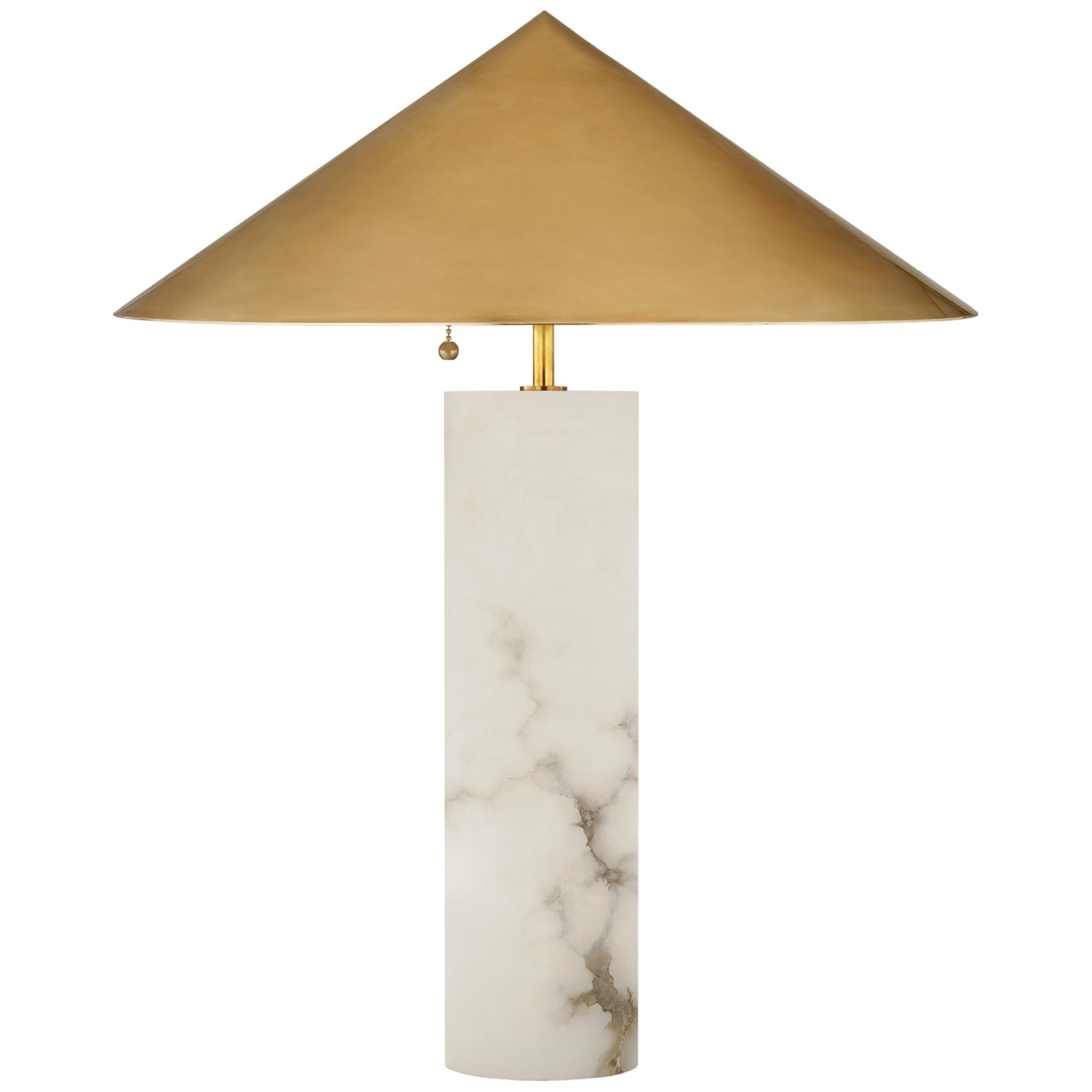 Shown in Alabaster finish and Antique-Burnished Brass glass