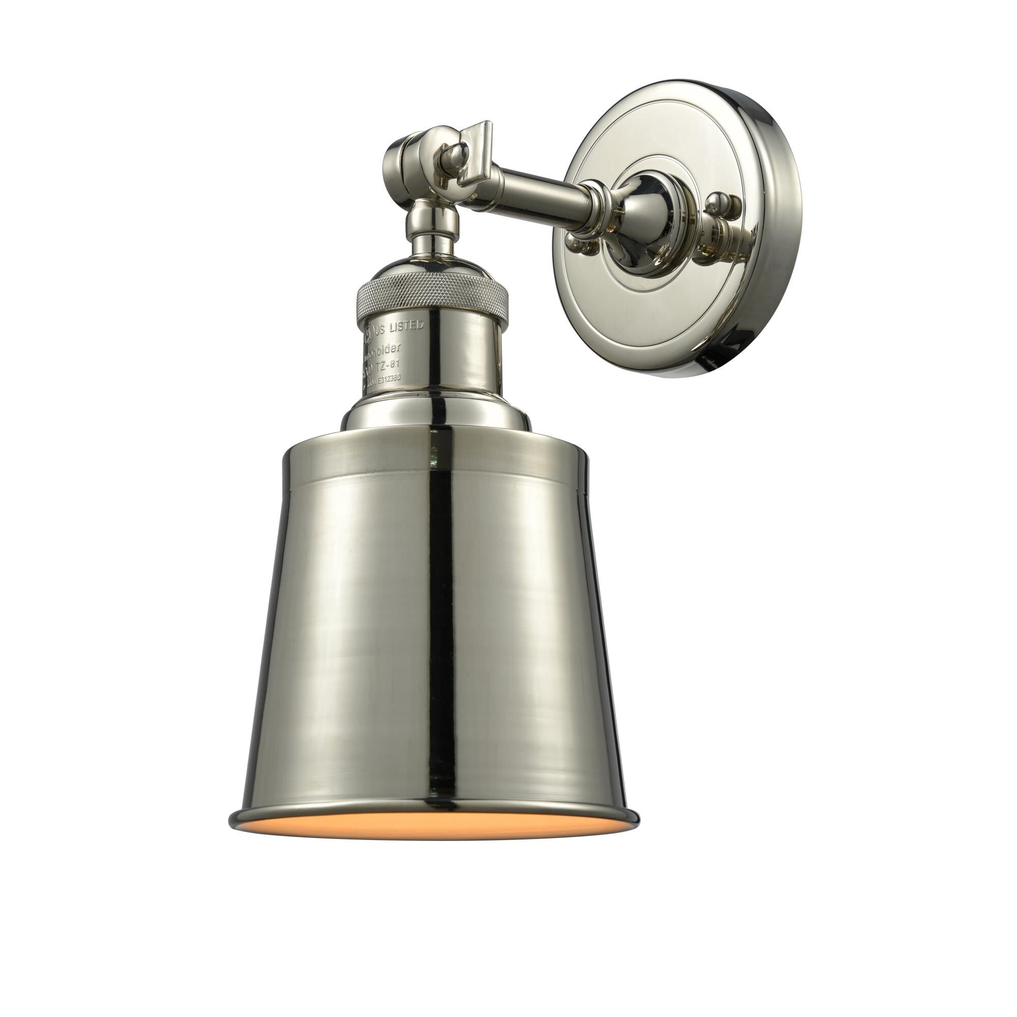 Shown in Polished Nickel finish and Polished Nickel shade