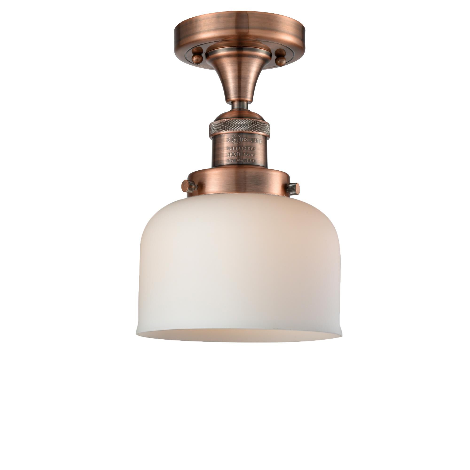 Bruno Marashlian Large Bell 8 Inch 1 Light Semi Flush Mount by Innovations Lighting