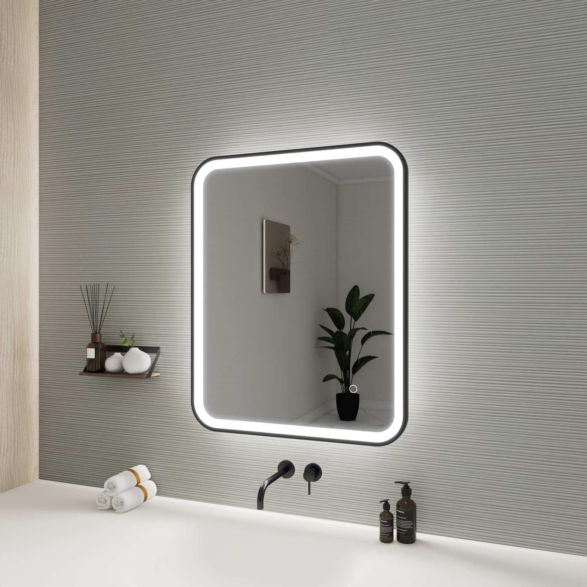 Harmoni 30 Inch Rectangular LED Lighted Mirror by Elegant Decor
