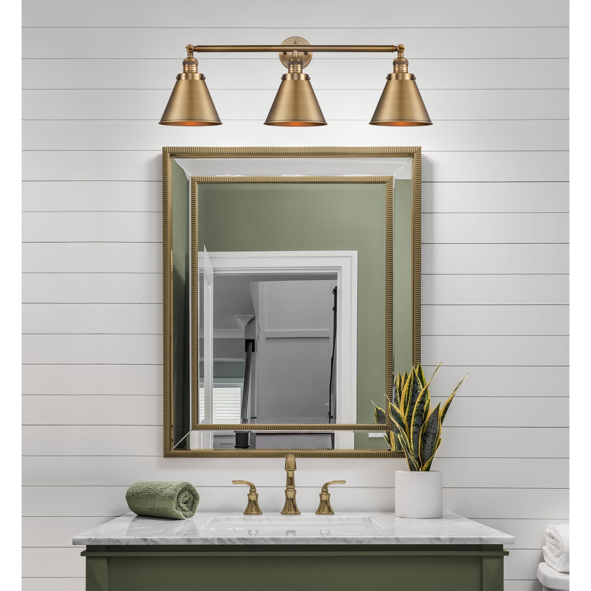 Shown in Brushed Brass finish and Brushed Brass Appalachian shade