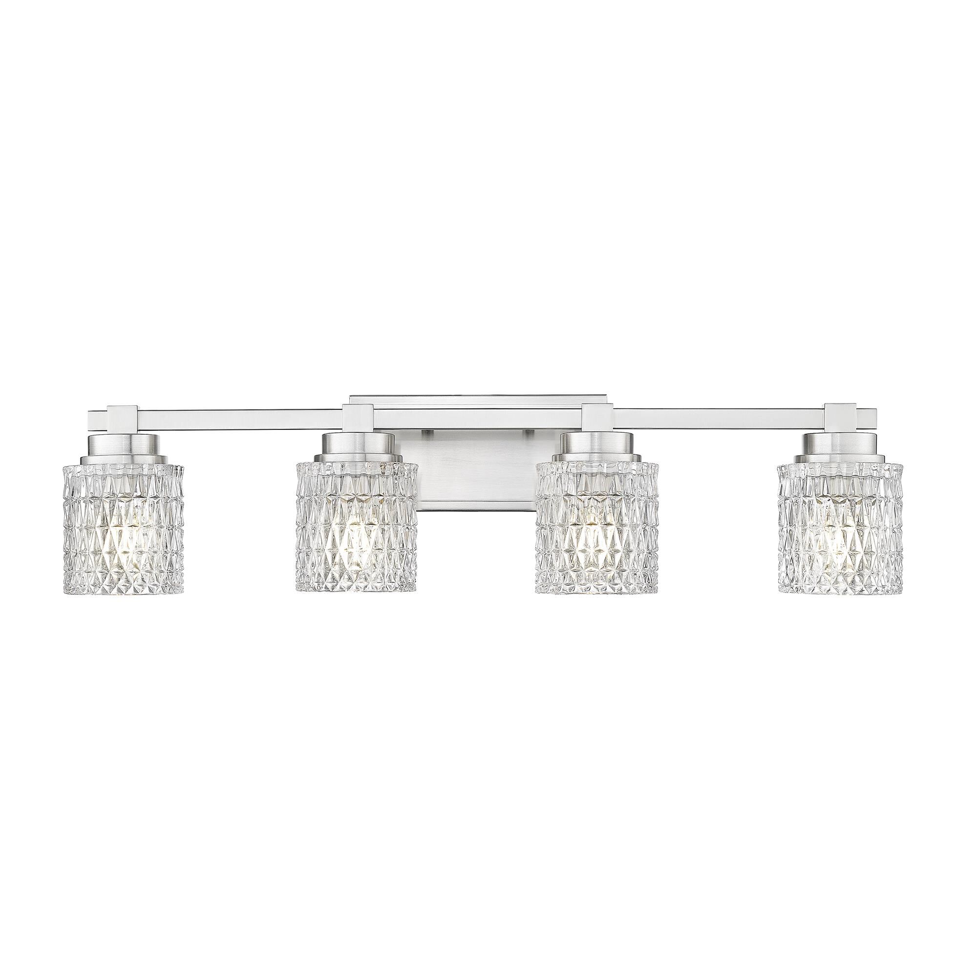 Shown in Brushed Nickel finish and Clear Diamond glass