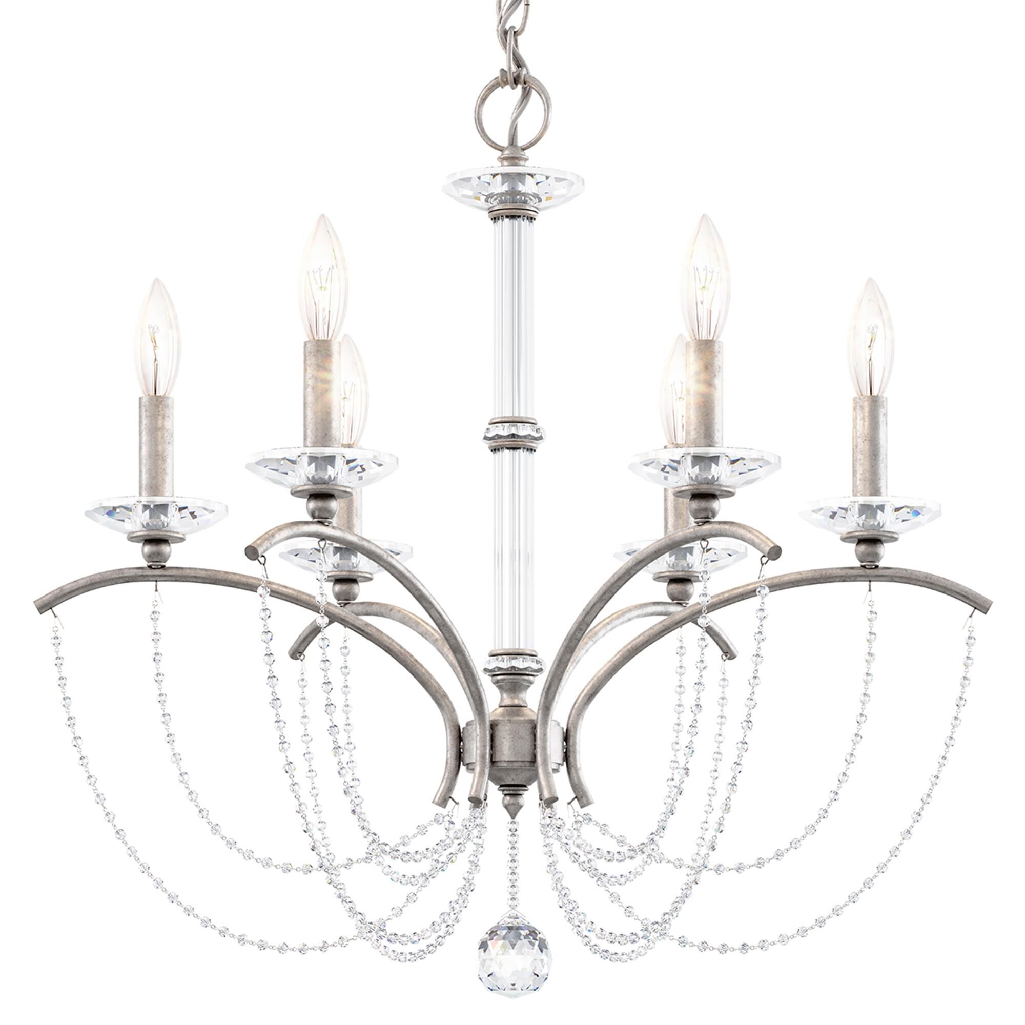 Shown in Antique Silver finish and Clear Optic crystal