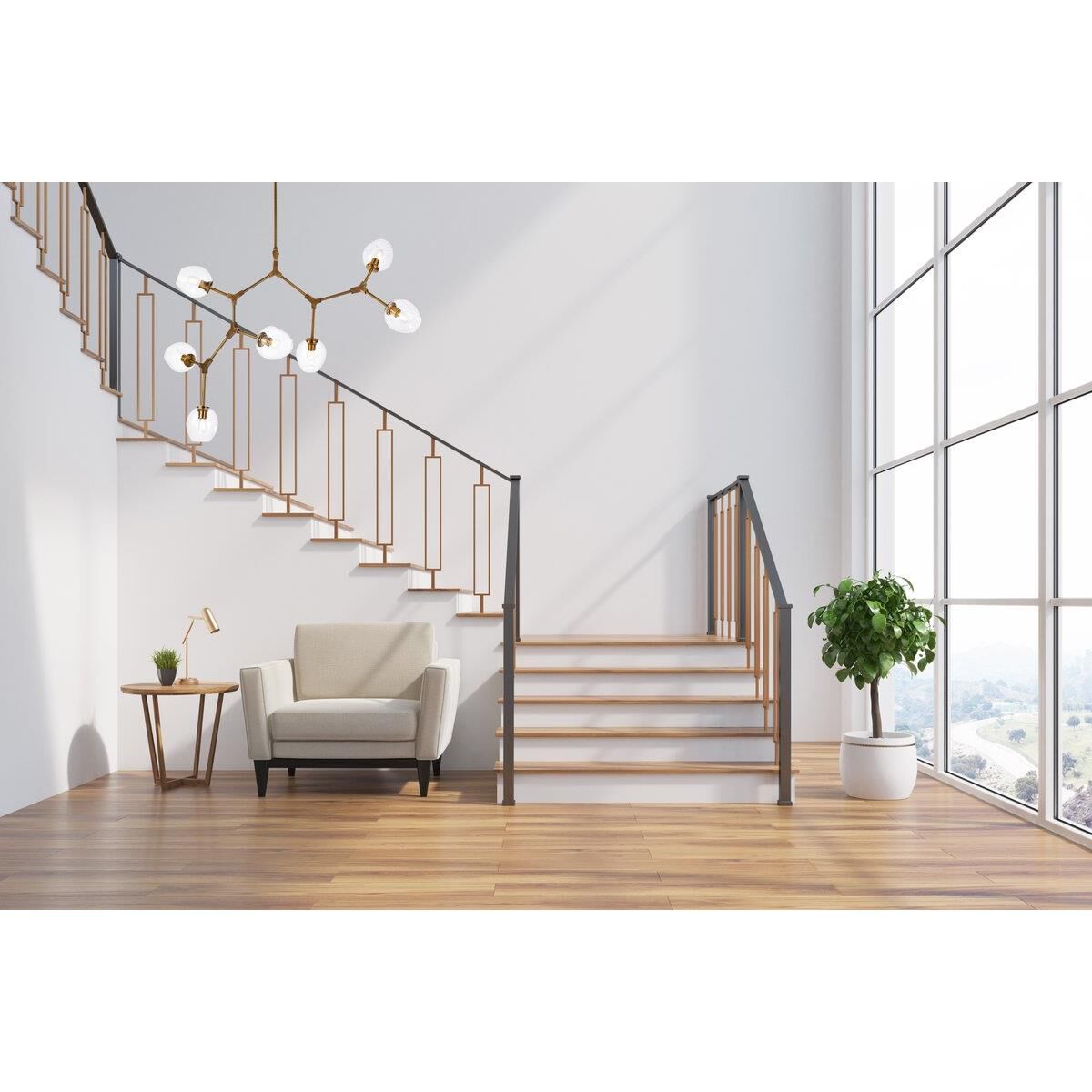 Cavoli 57 Inch 7 Light Linear Suspension Light by Elegant Lighting