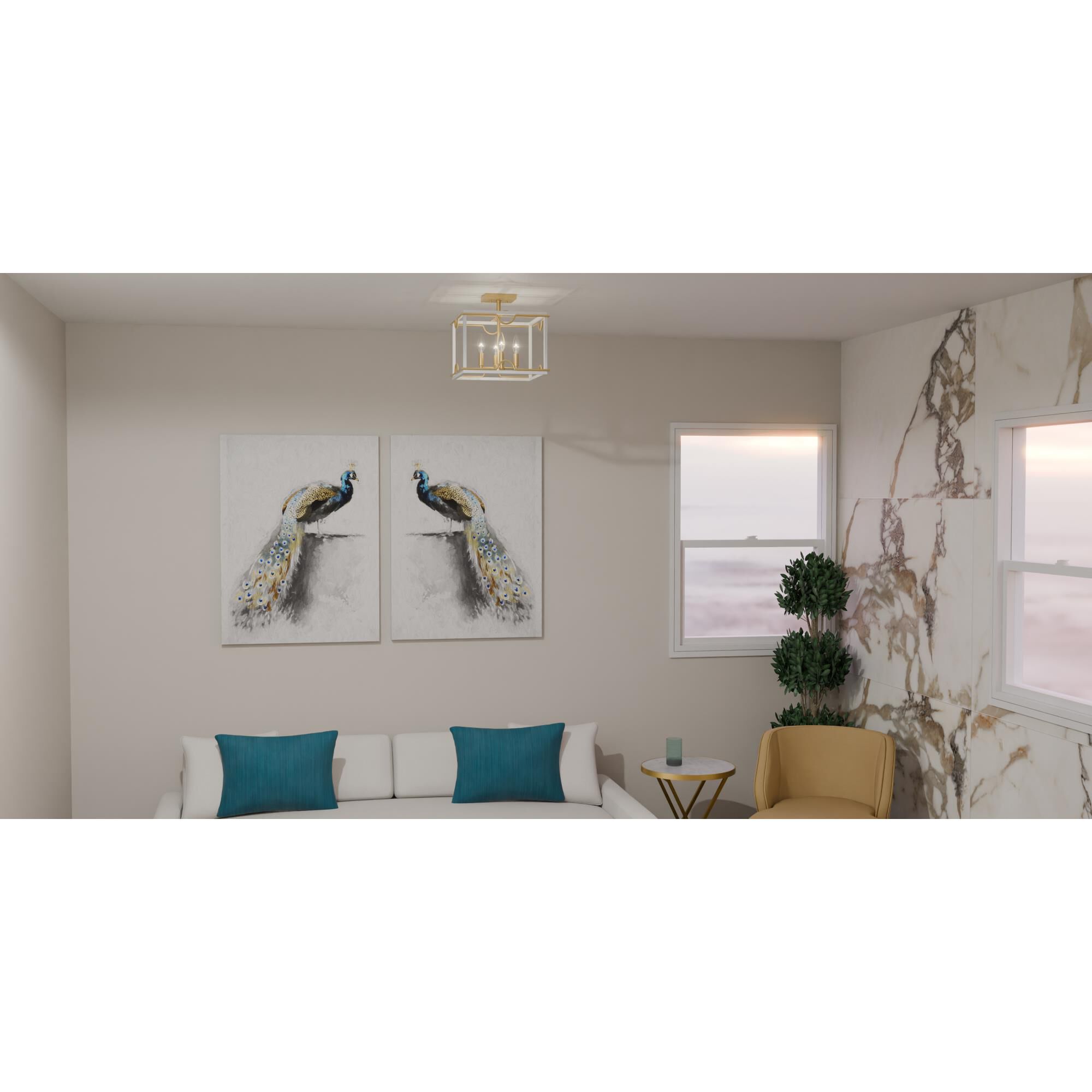 Brinkman 14 Inch 4 Light Semi Flush Mount by Quoizel