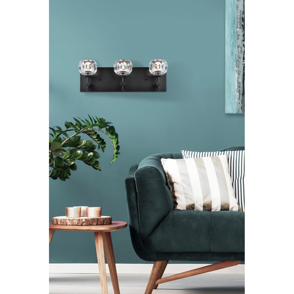 Shown in Black  finish and RC Clear crystal and Clear glass