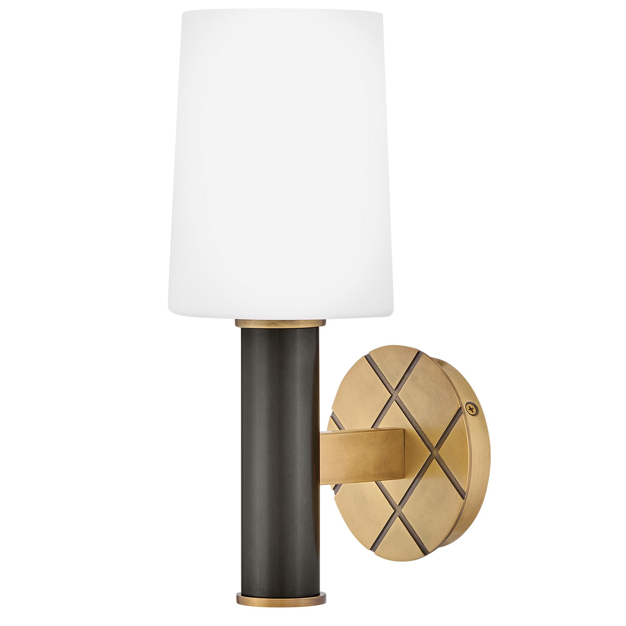 Shown in Heritage Brass finish and Etched Opal glass and Black Oxide accent