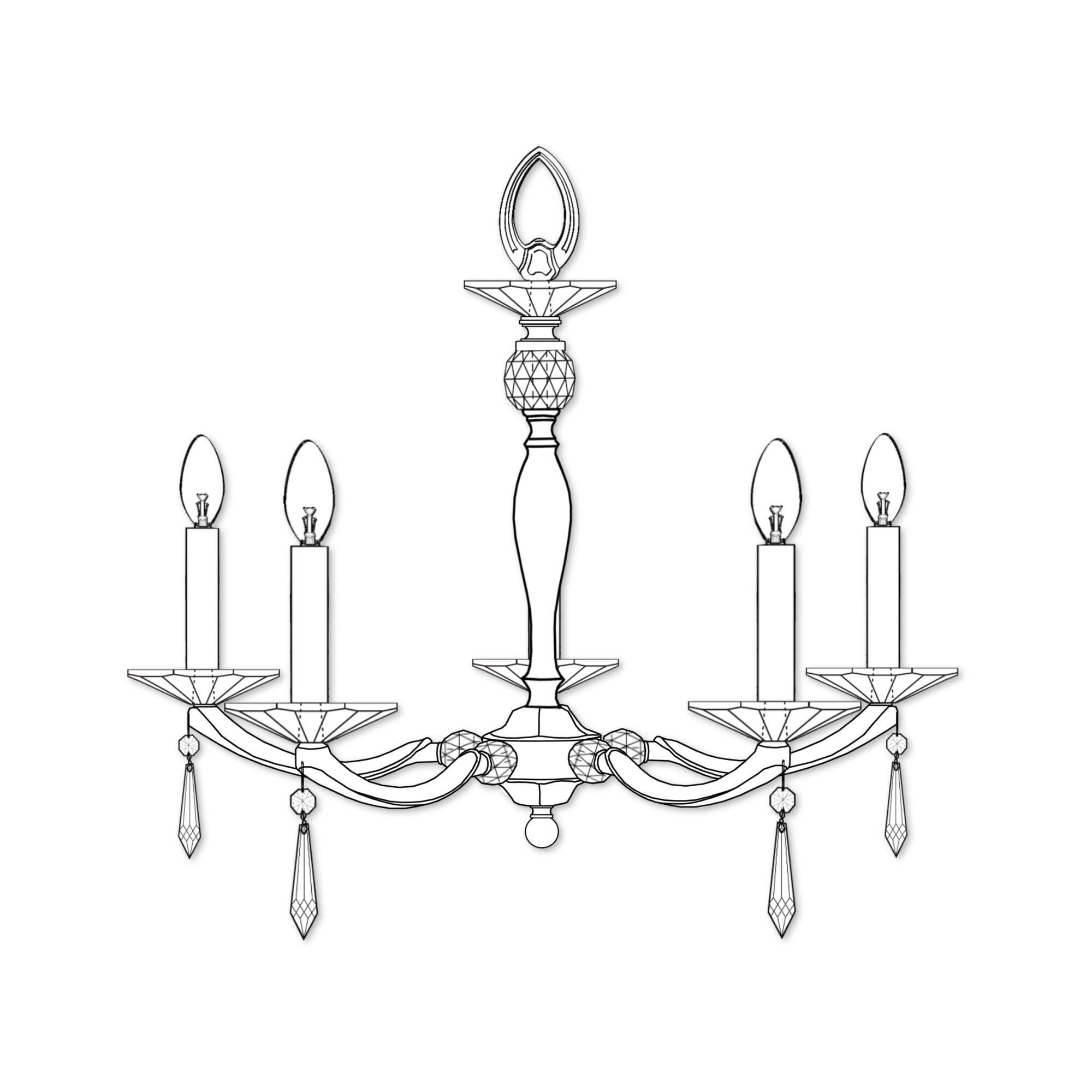 Kensington 18 Inch 5 Light Mini Chandelier by American Brass and Crystal
