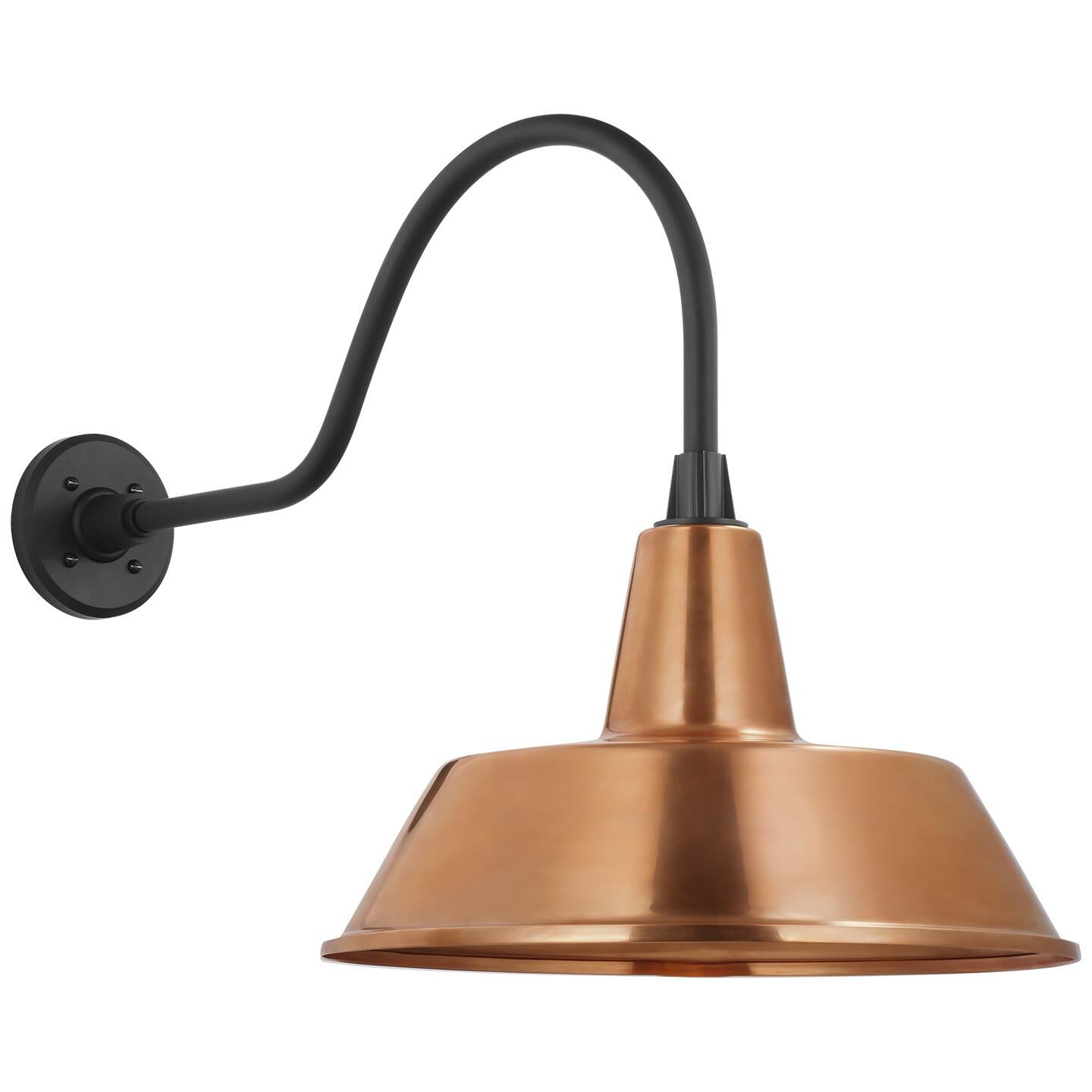 Shown in Matte Black finish and Copper shade