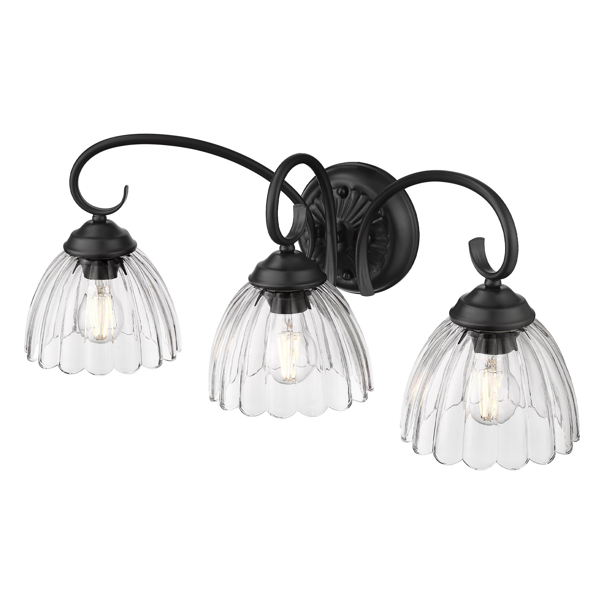 Shown in Matte Black finish and Clear glass