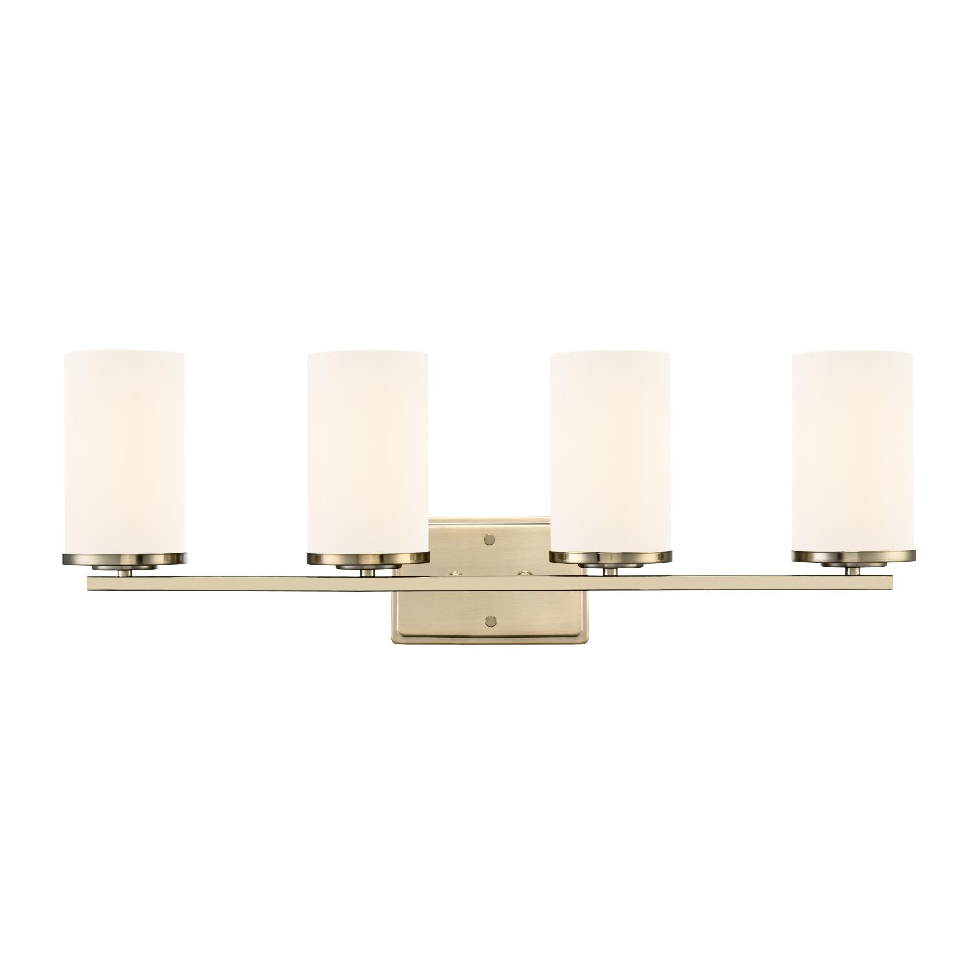 Shown in Modern Gold finish and Etched White glass