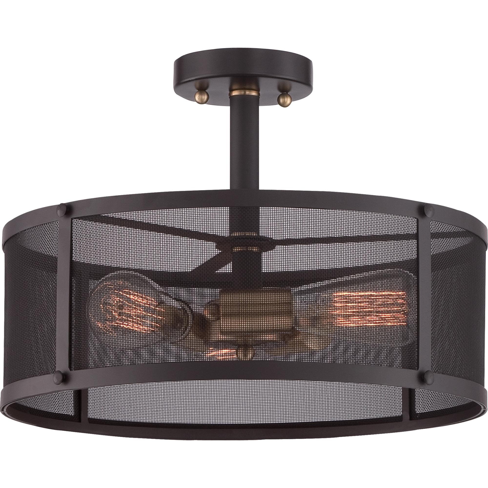 Union Station 16 Inch 3 Light Semi Flush Mount by Quoizel