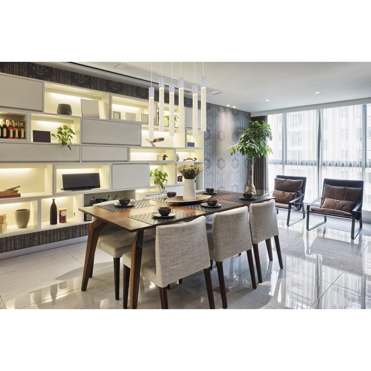 Weston 32 Inch 6 Light LED Linear Suspension Light by Elegant Lighting