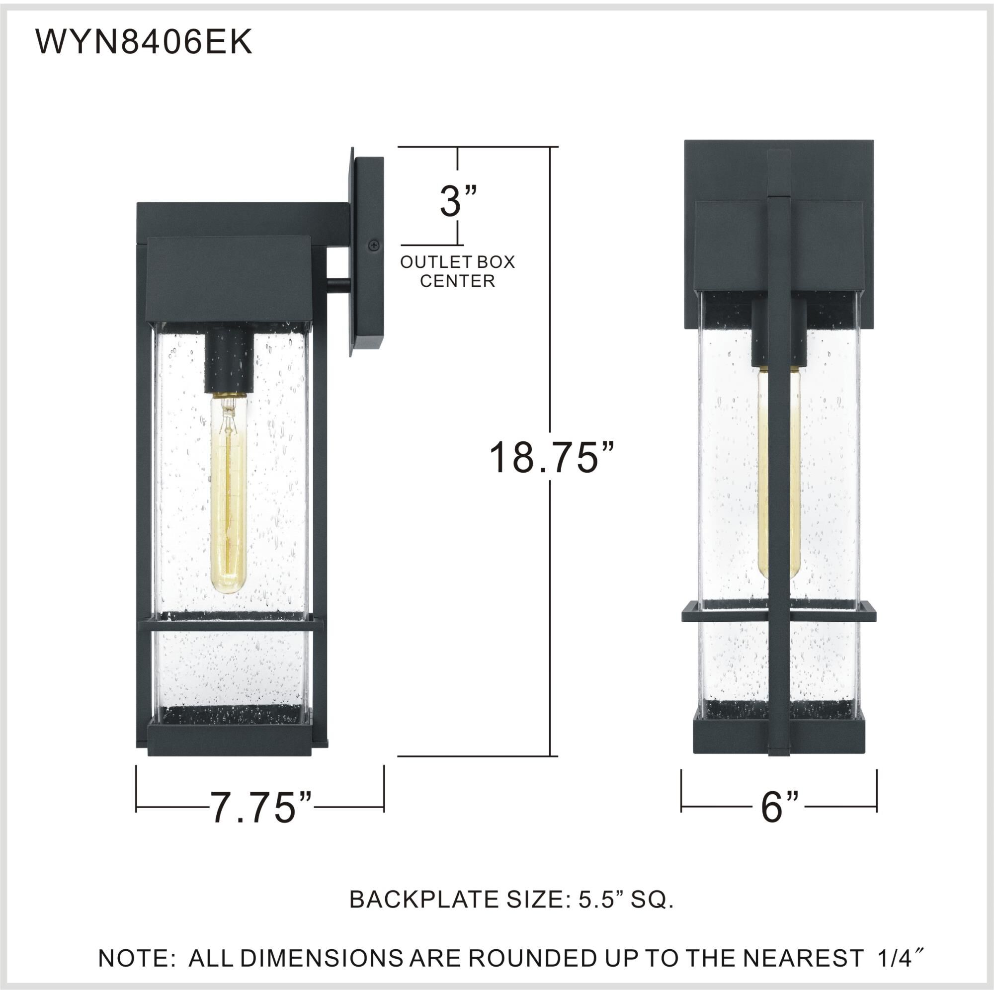Shown in Earth Black finish and Clear Seeded Glass shade