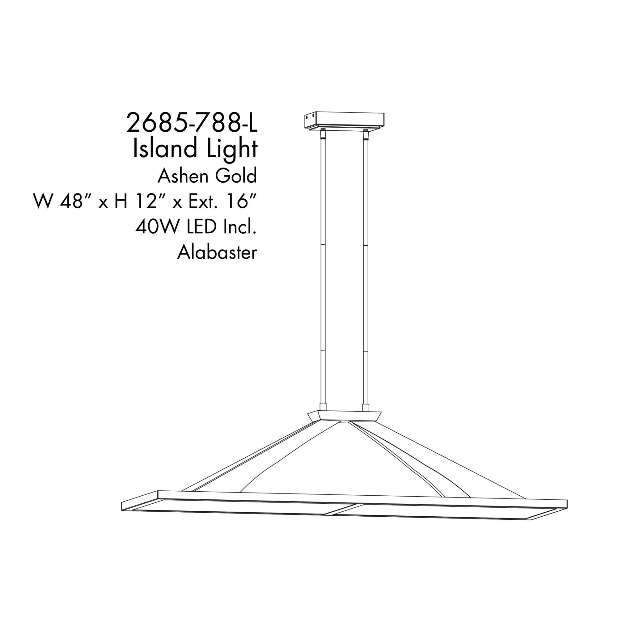 Shown in Ashen Gold finish and Alabaster shade