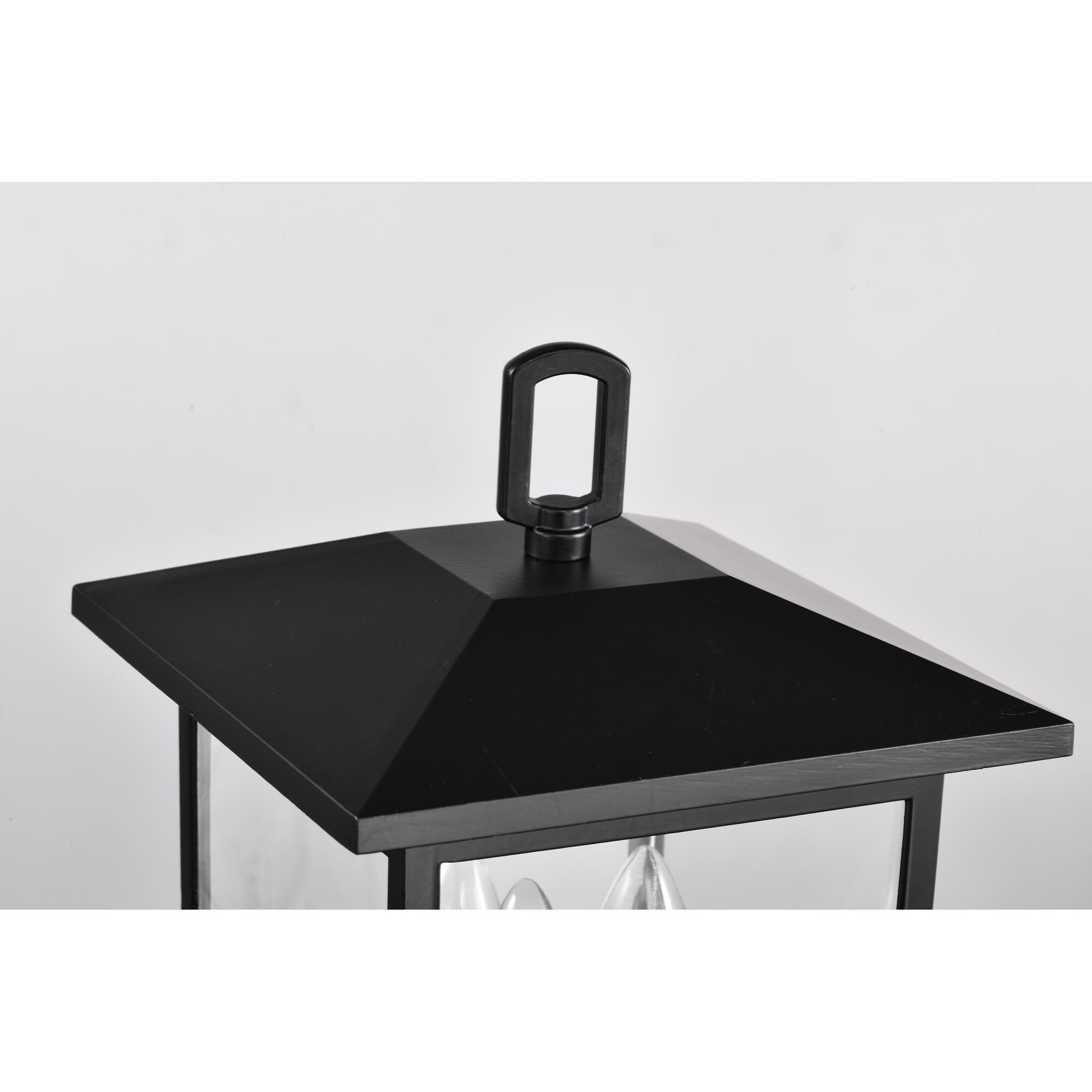 Shown in Matte Black finish and Clear glass and Clear shade