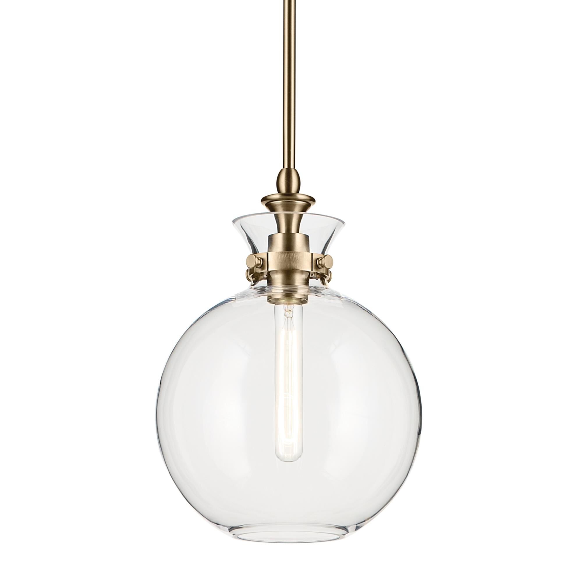 Shown in Champagne Bronze finish and Clear glass