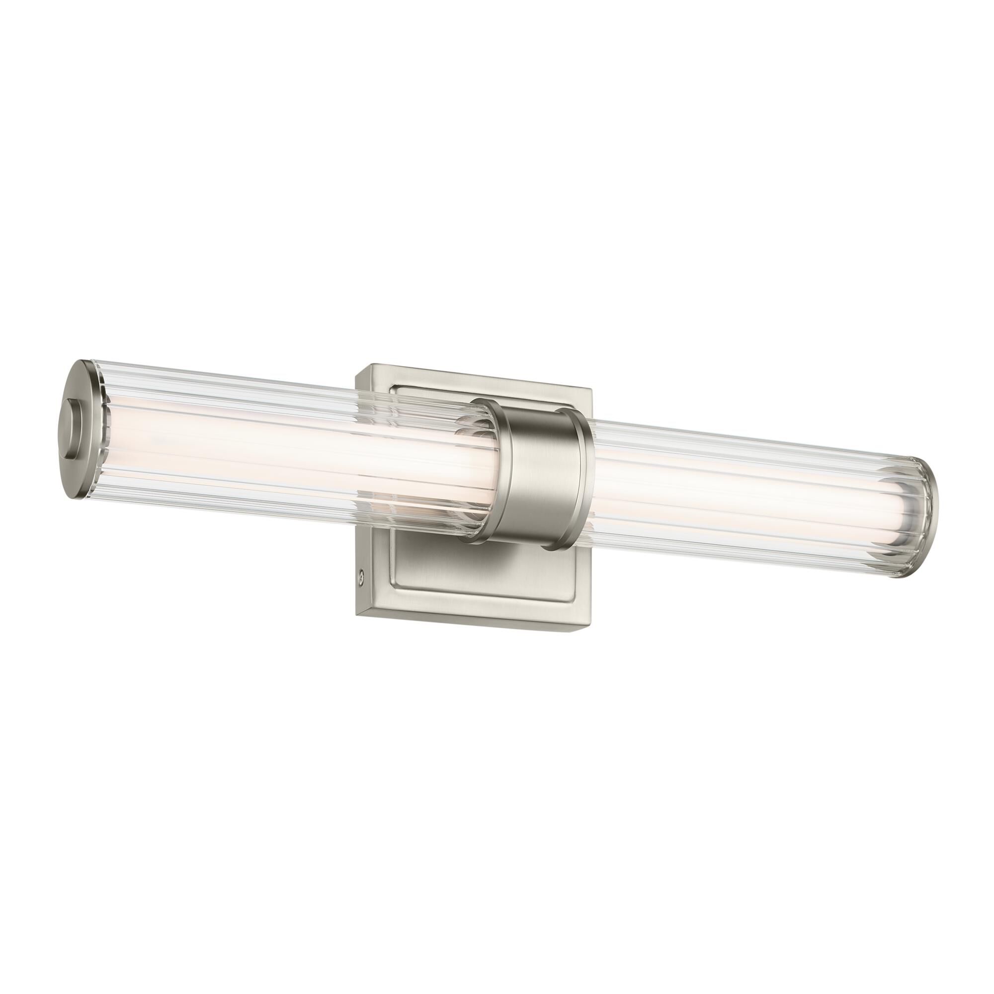 Shown in Brushed Nickel finish and Clear Fluted glass