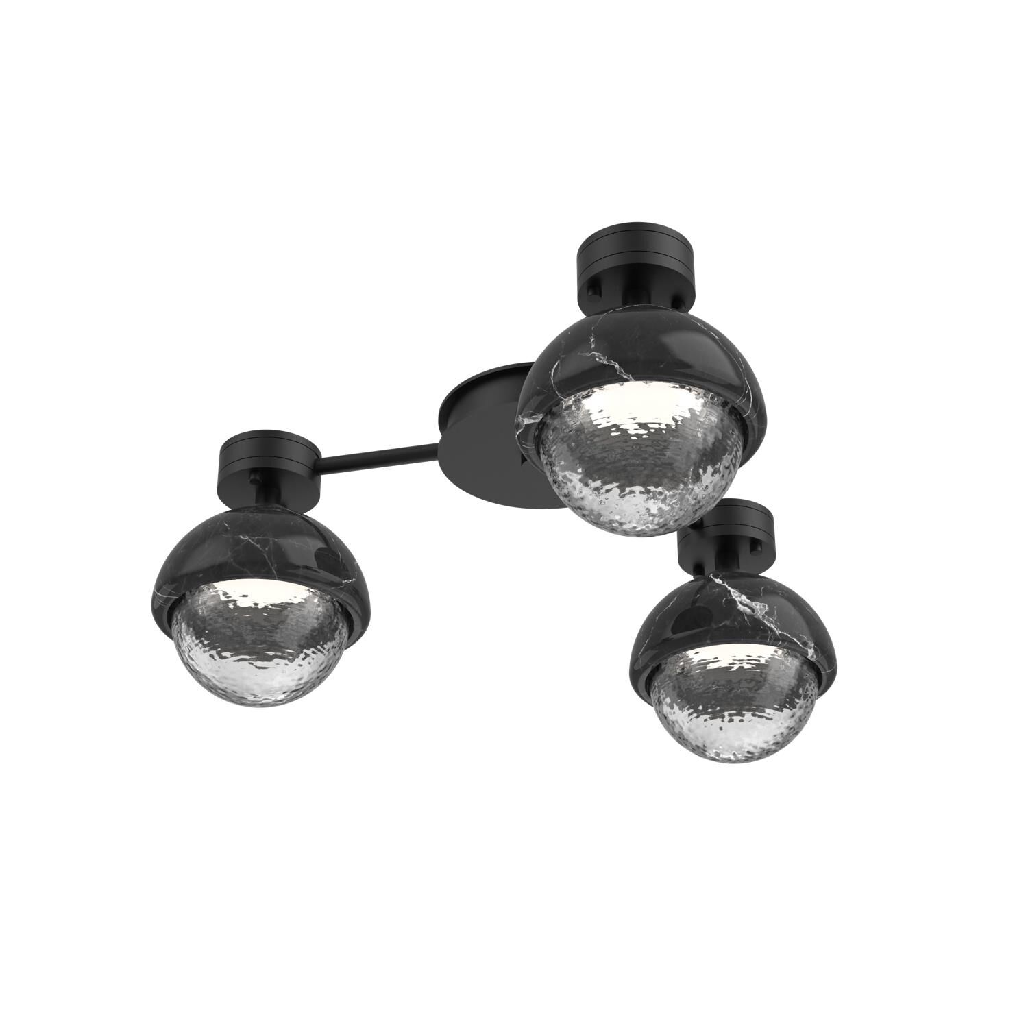 Shown in Matte Black finish and Clear glass and Black Marble accent