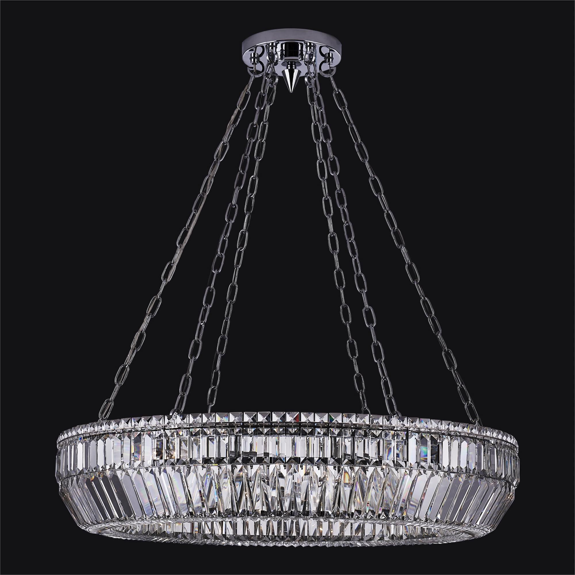 Shown in Polished Chrome finish and Firenze Clear crystal and 0.0 glass and 0.0 shade