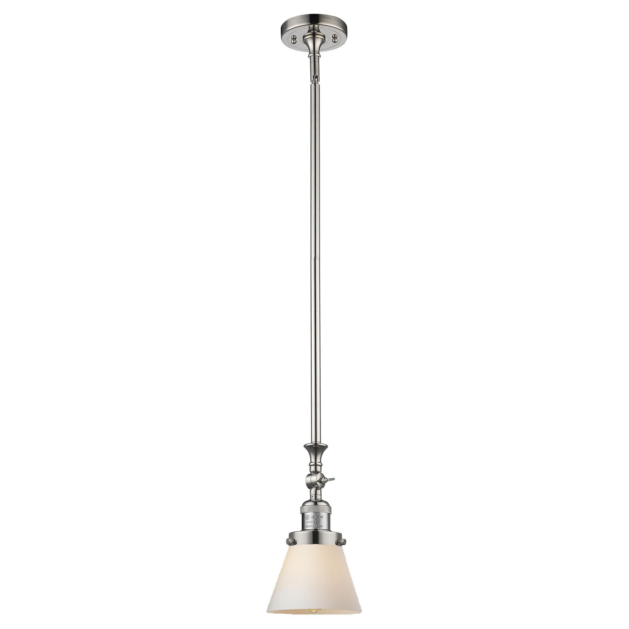 Shown in Polished Nickel finish and Matte White Cased glass