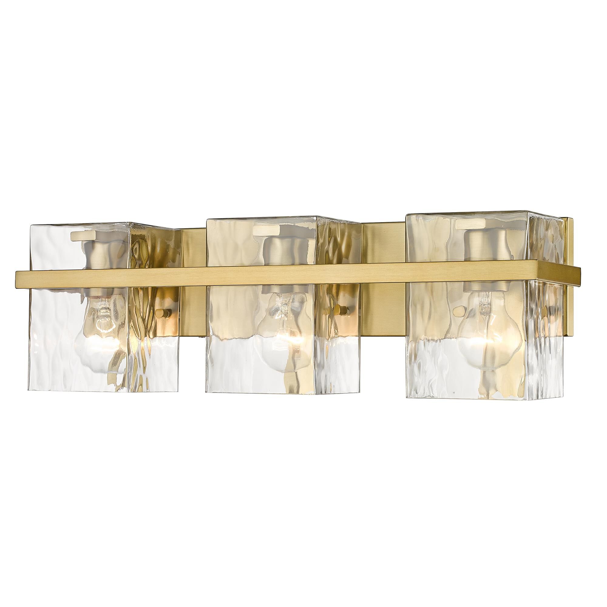 Shown in Modern Gold finish and Glass shade