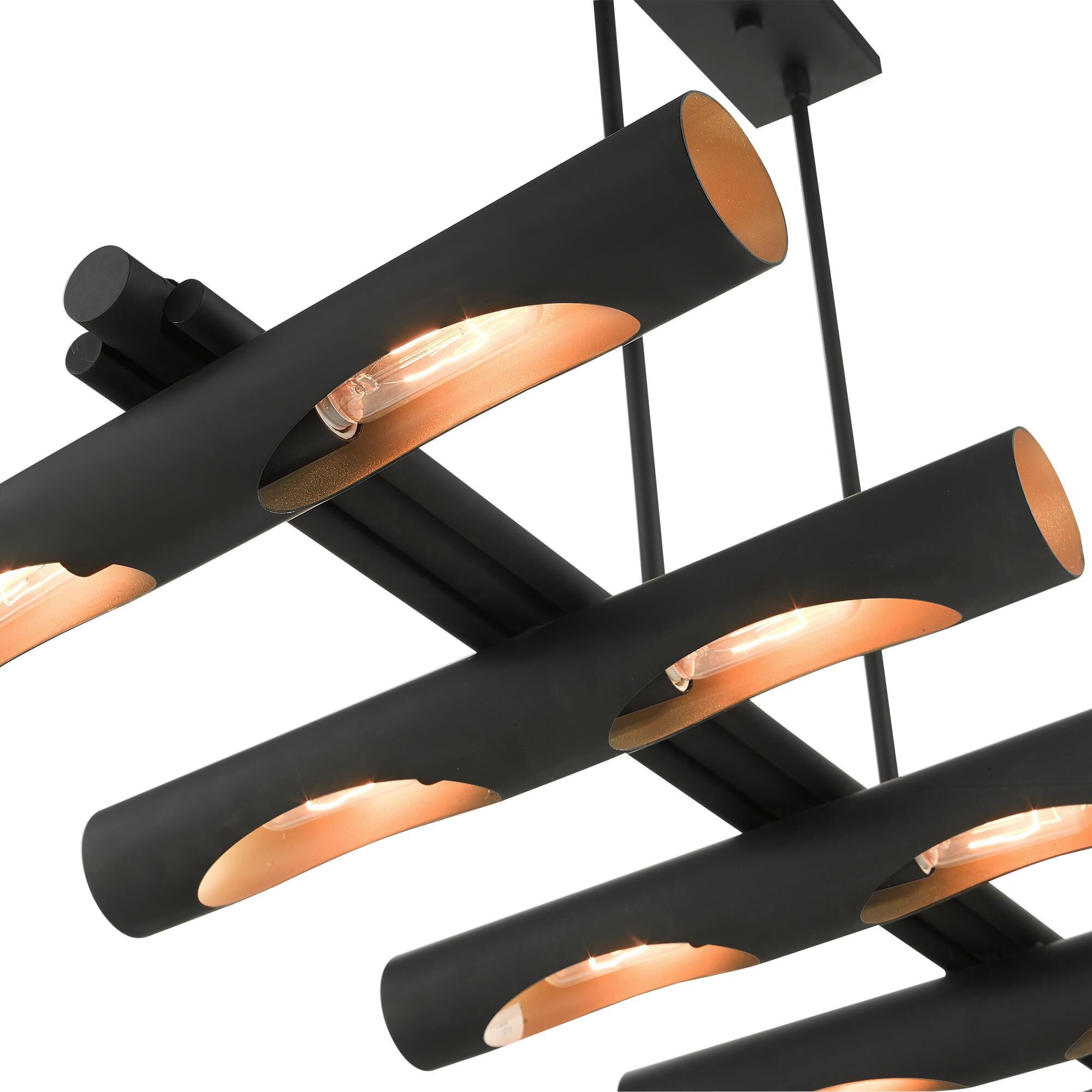 Shown in Black finish and Hand Welded Black  With Gold Finish Inside shade