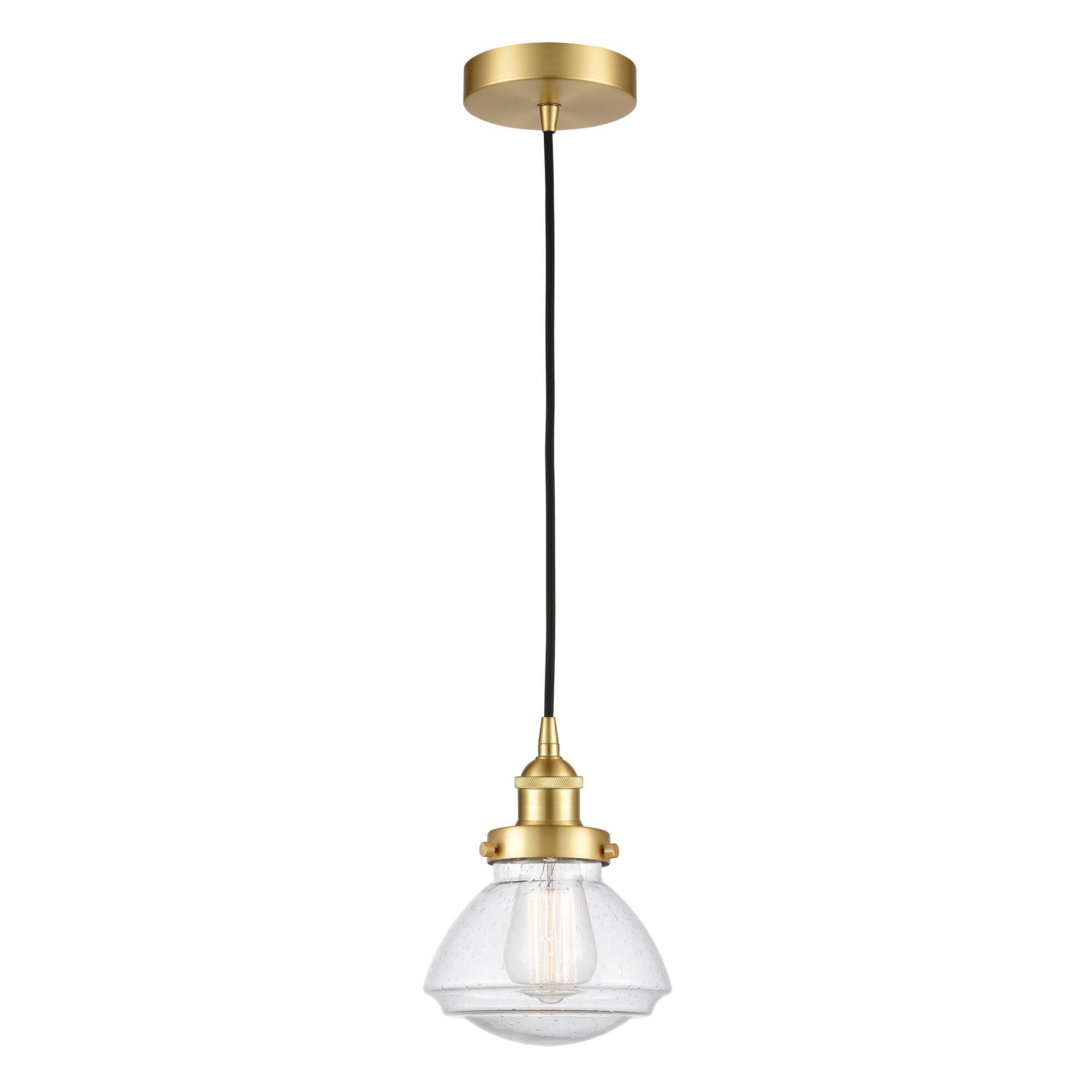 Shown in Satin Gold finish and Clear glass