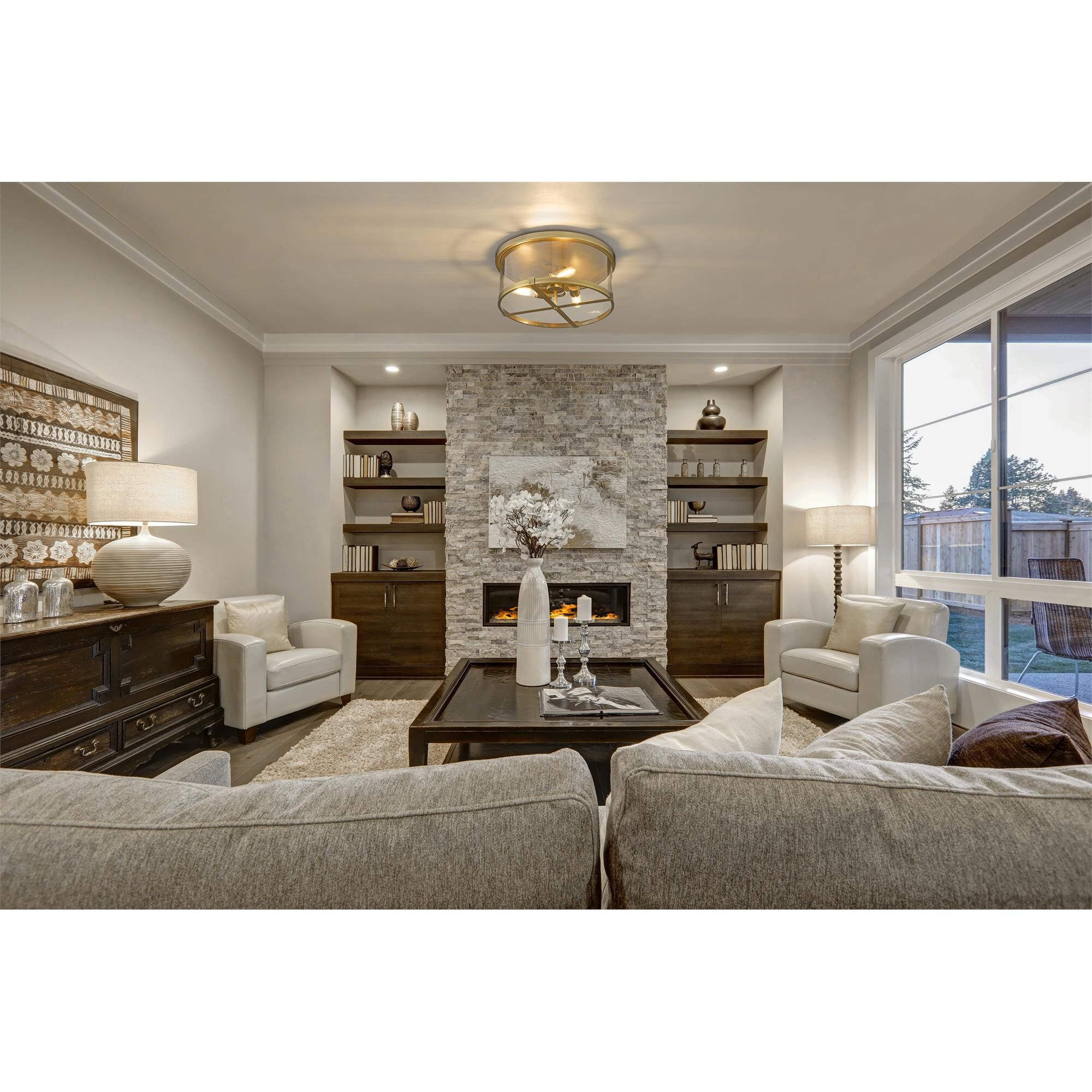 Shown in Rubbed Brass finish and Clear glass and No Shade shade