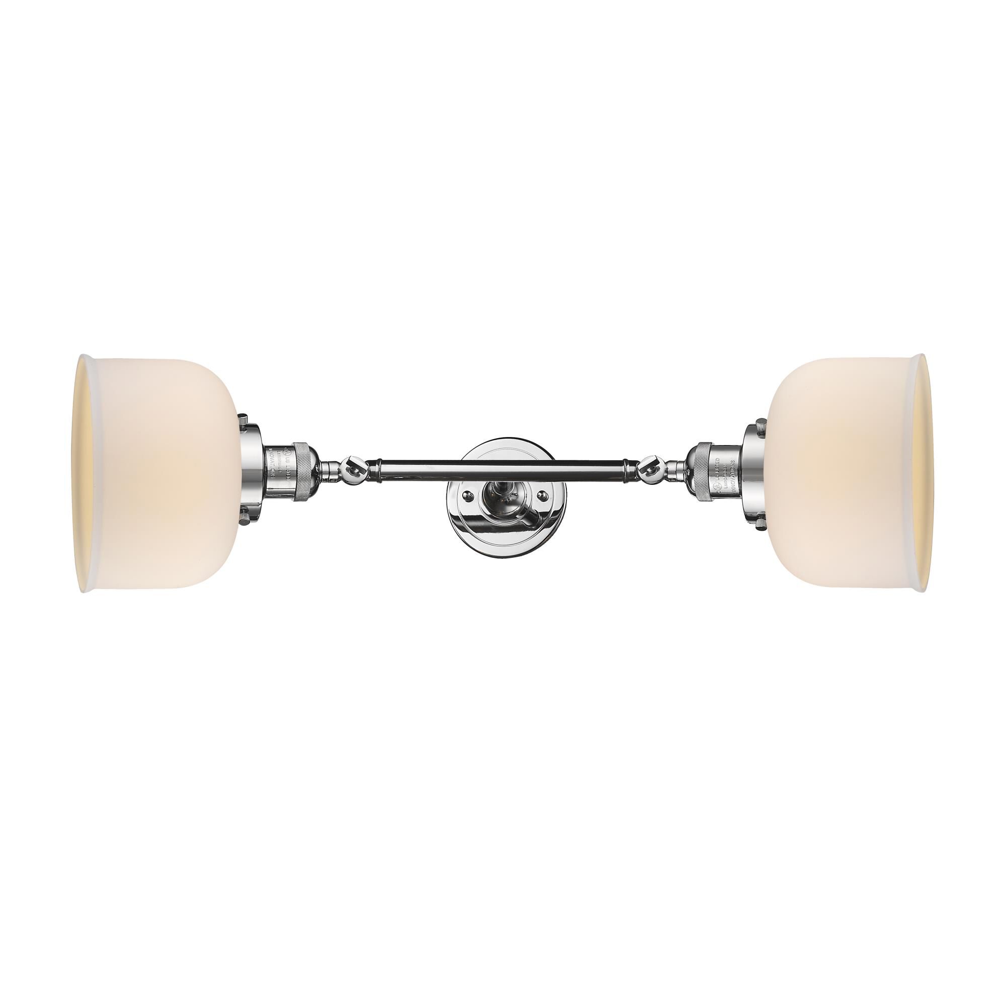 Shown in Polished Chrome finish and Matte White Cased glass