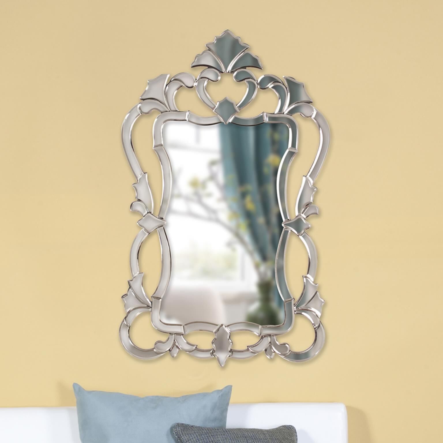 Shown in Mirrored Venetian-Style Frame finish