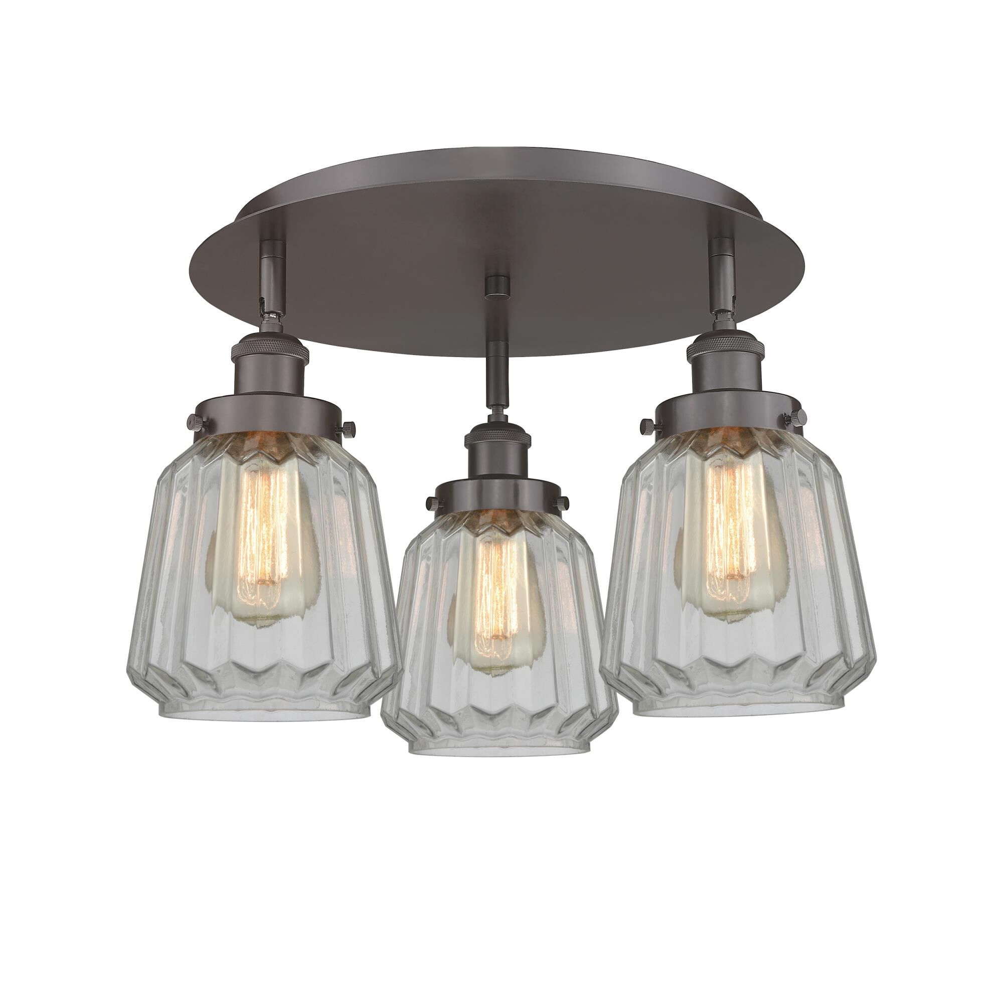 Shown in Oil Rubbed Bronze finish and Clear glass