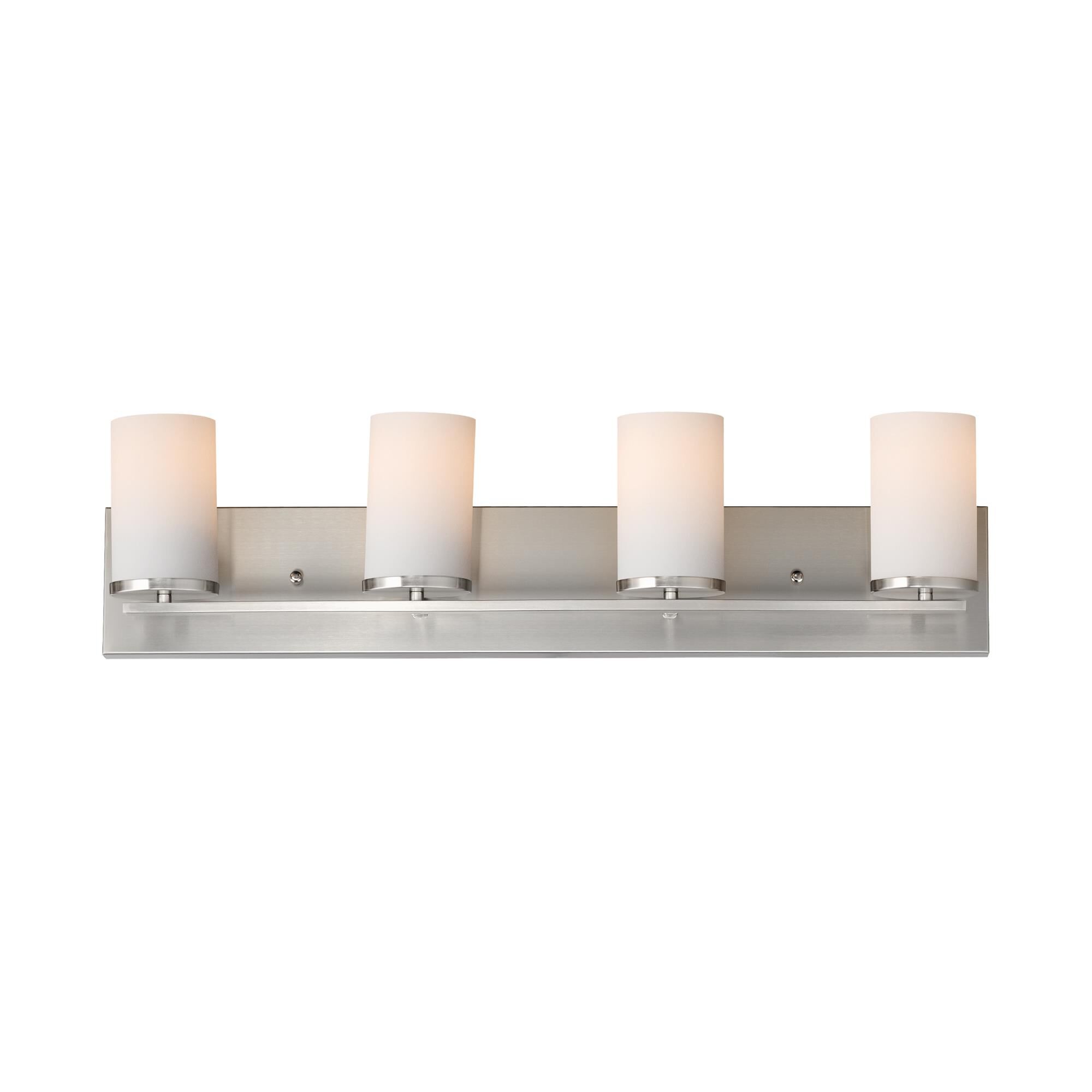 Shown in Satin Nickel finish and Satin White glass