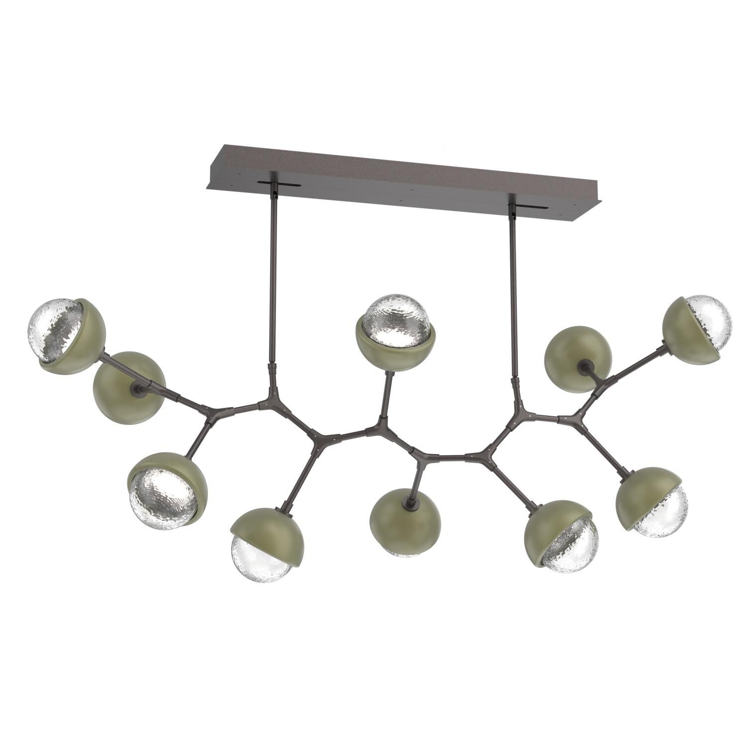 Shown in Graphite finish and Clear glass and Sage Green accent