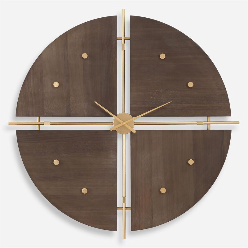 Gracve Feyock 38 Inch Walnut Elegance Wall Clock by Uttermost