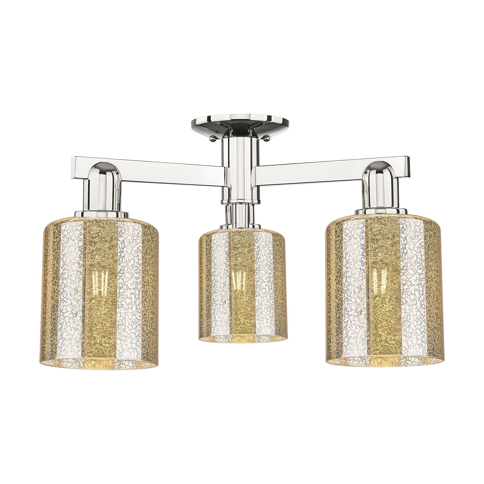 Shown in Polished Nickel finish and Mercury glass