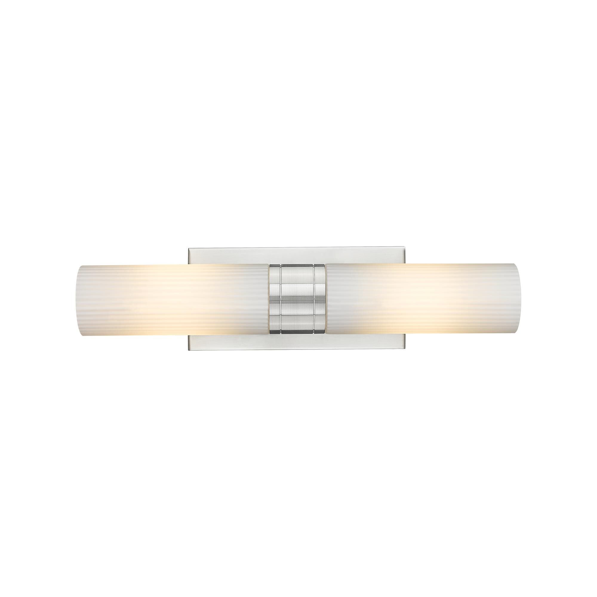 Shown in Satin Nickel finish and Striped White glass