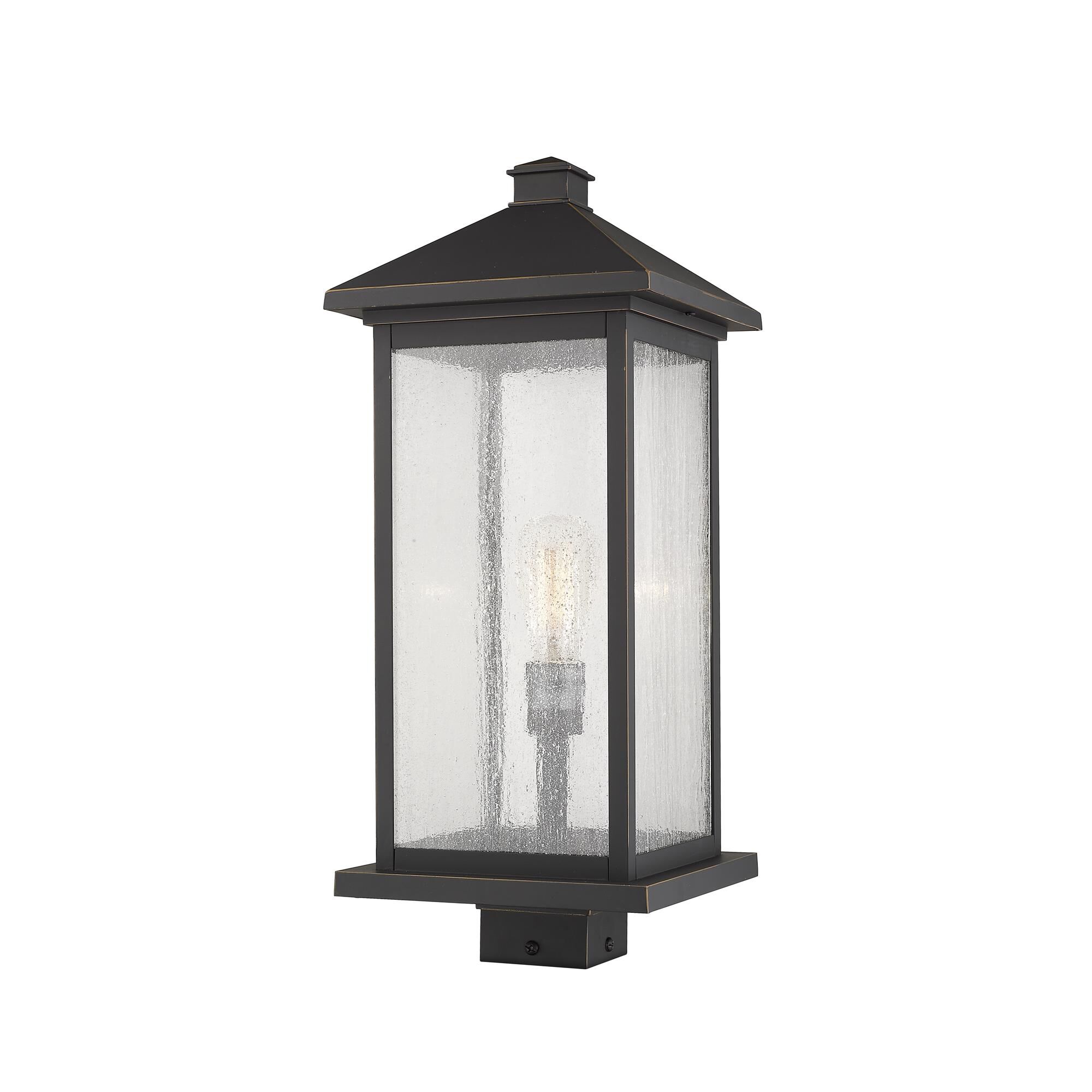 Shown in Oil Rubbed Bronze finish and Glass shade