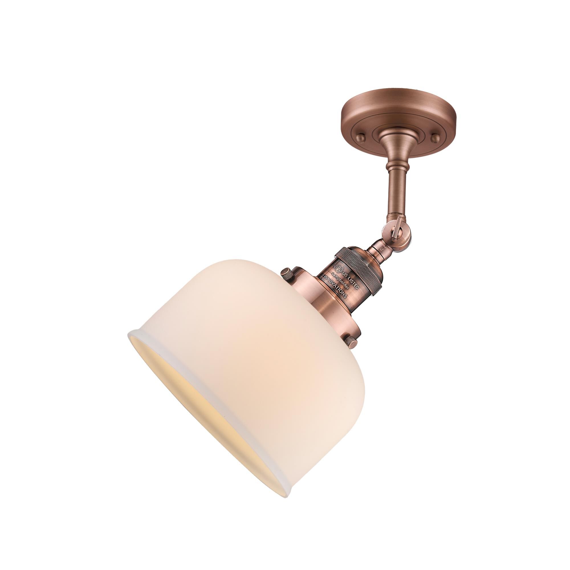 Bruno Marashlian Large Bell 8 Inch 1 Light Semi Flush Mount by Innovations Lighting