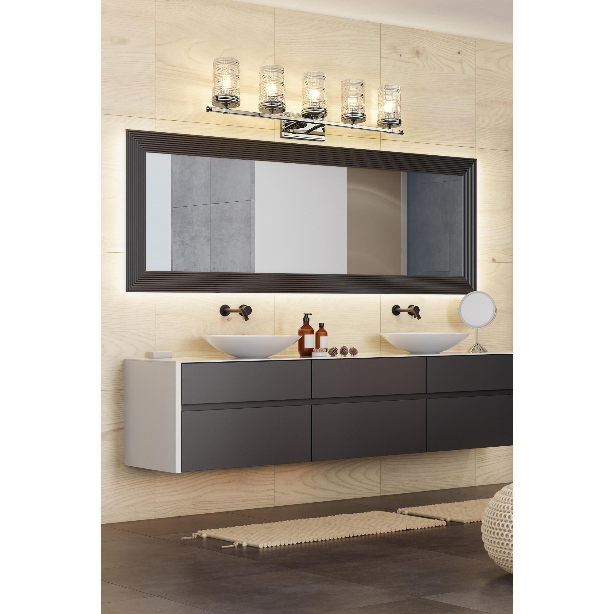 Shown in Polished Nickel finish and Clear glass and Clear shade