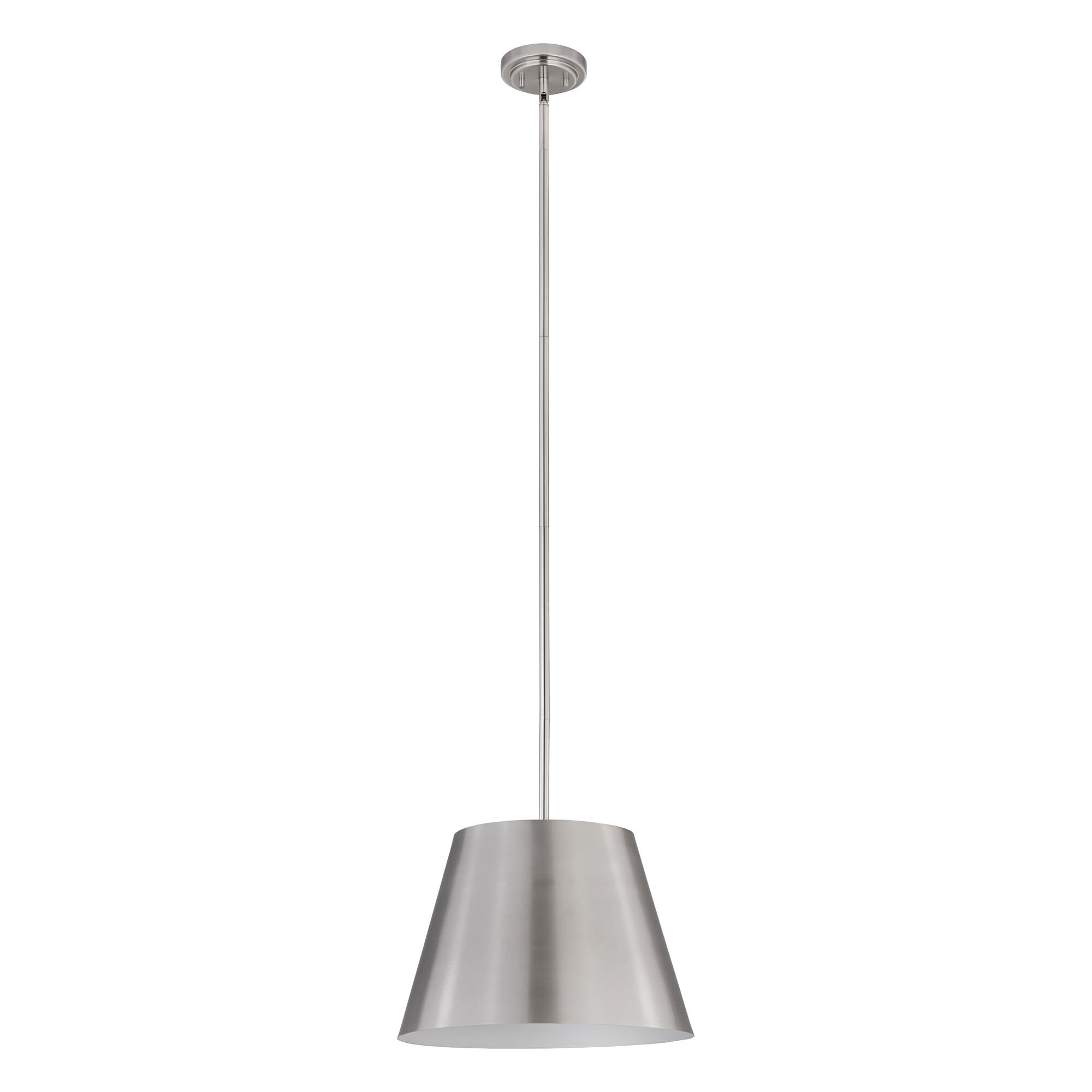 Shown in Brushed Nickel finish and Brushed Nickel shade