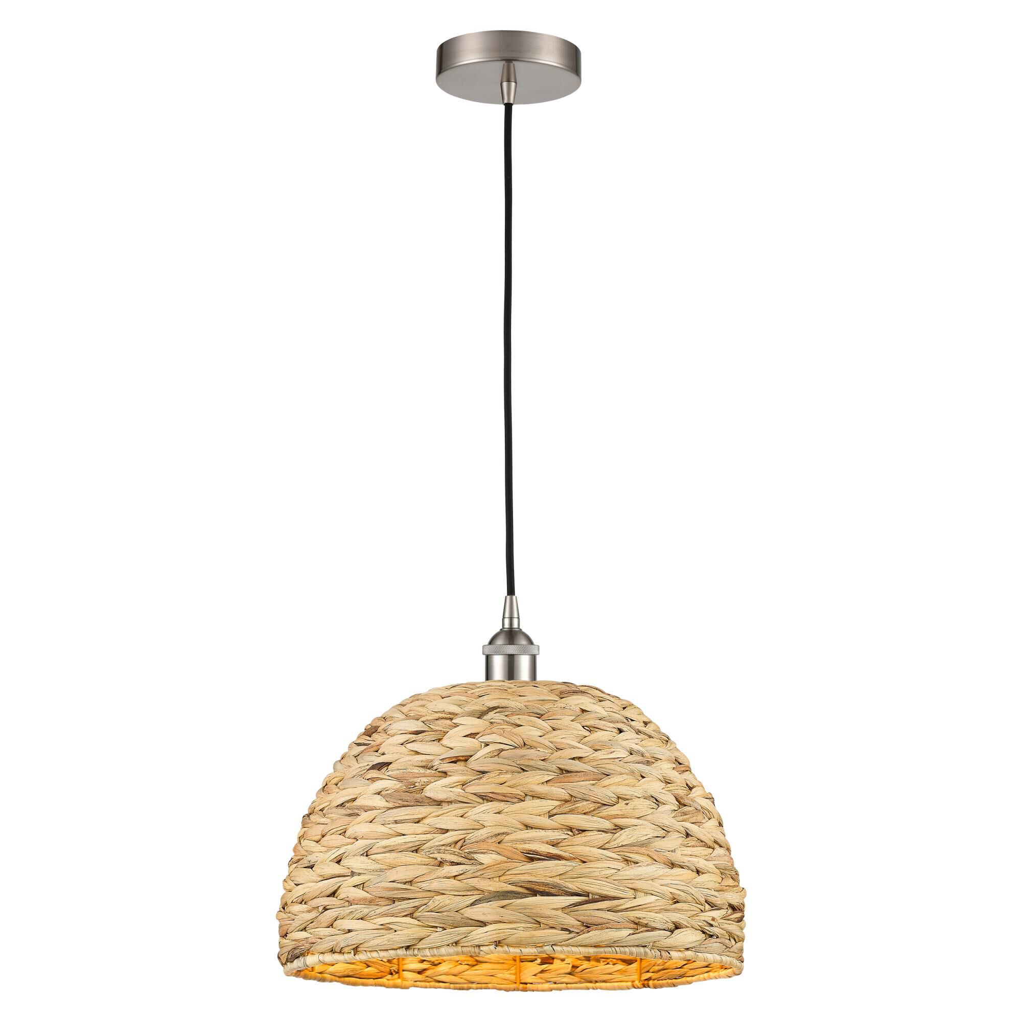Bruno Marashlian Woven Rattan Large Pendant by Innovations Lighting