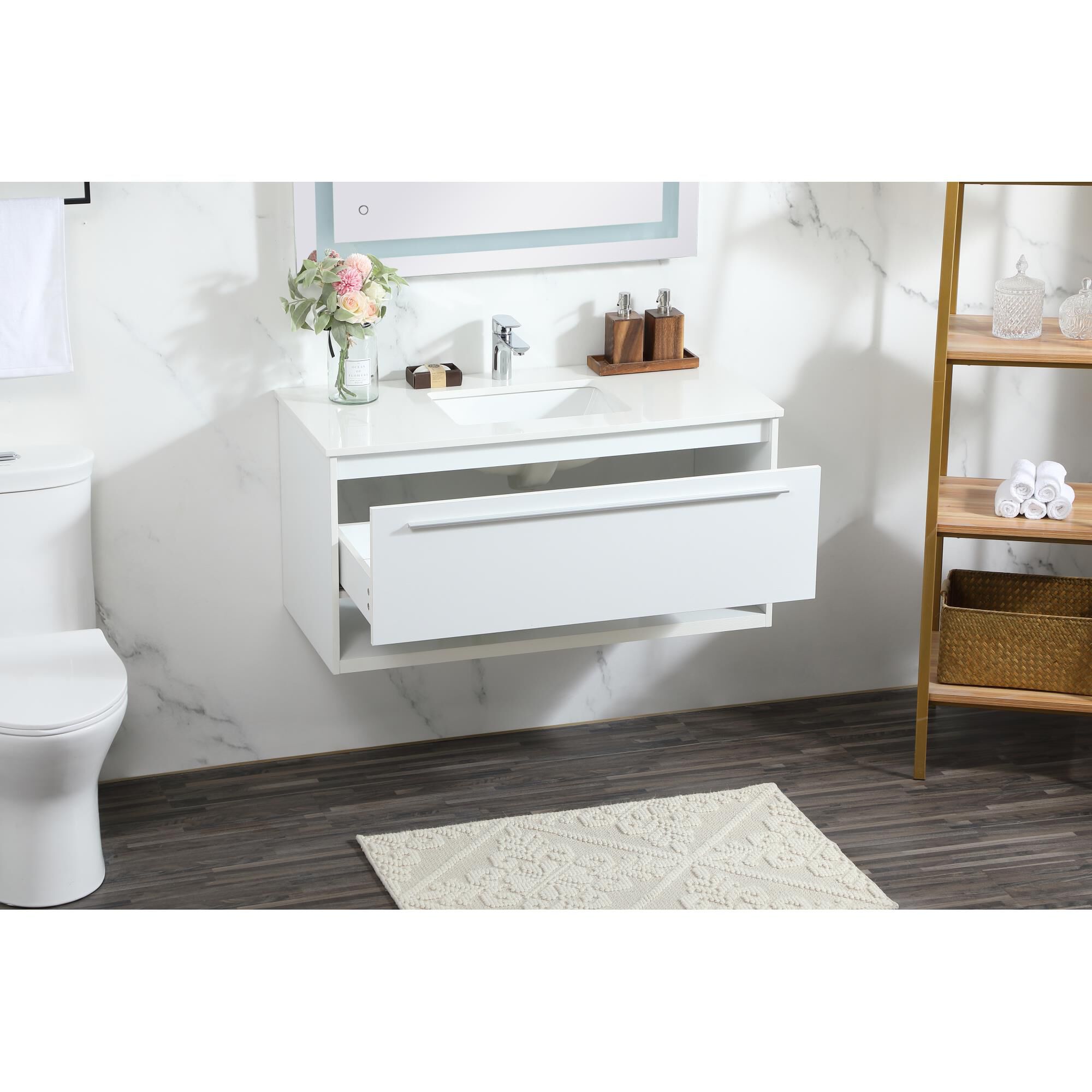 Shown in White finish