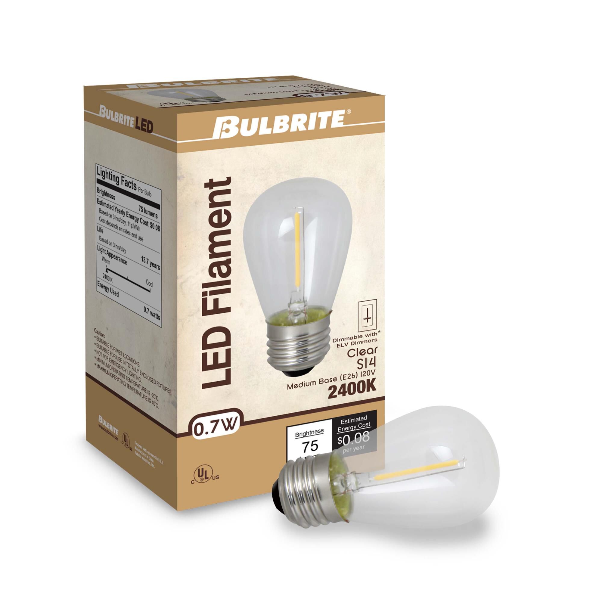 0.70 Watt 2400K S14 LED Light Bulb by Bulbrite