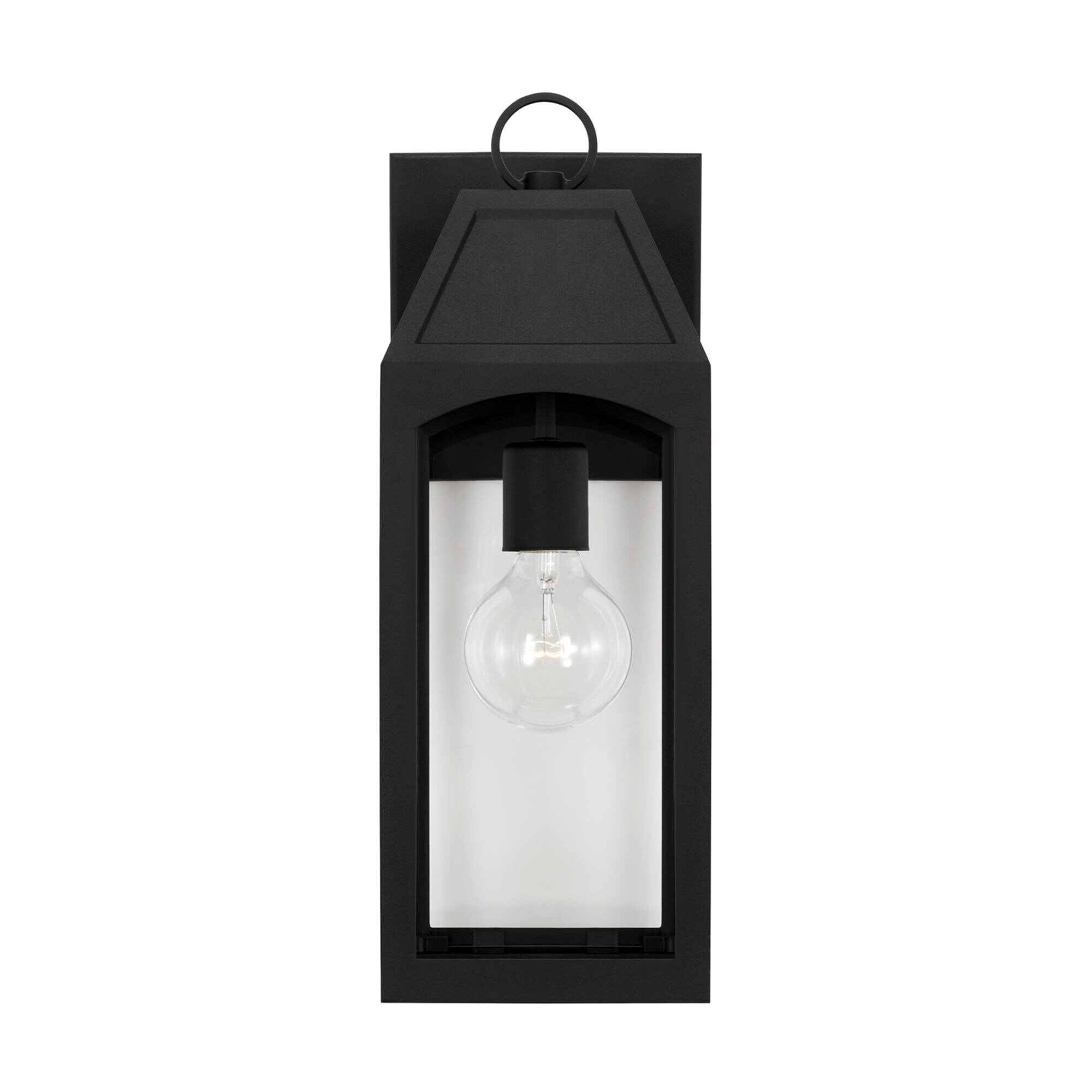 Shown in Black finish and Clear glass