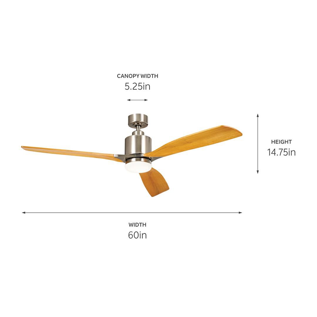 Ridley II 60 Inch Ceiling Fan with Light Kit by Kichler Lighting